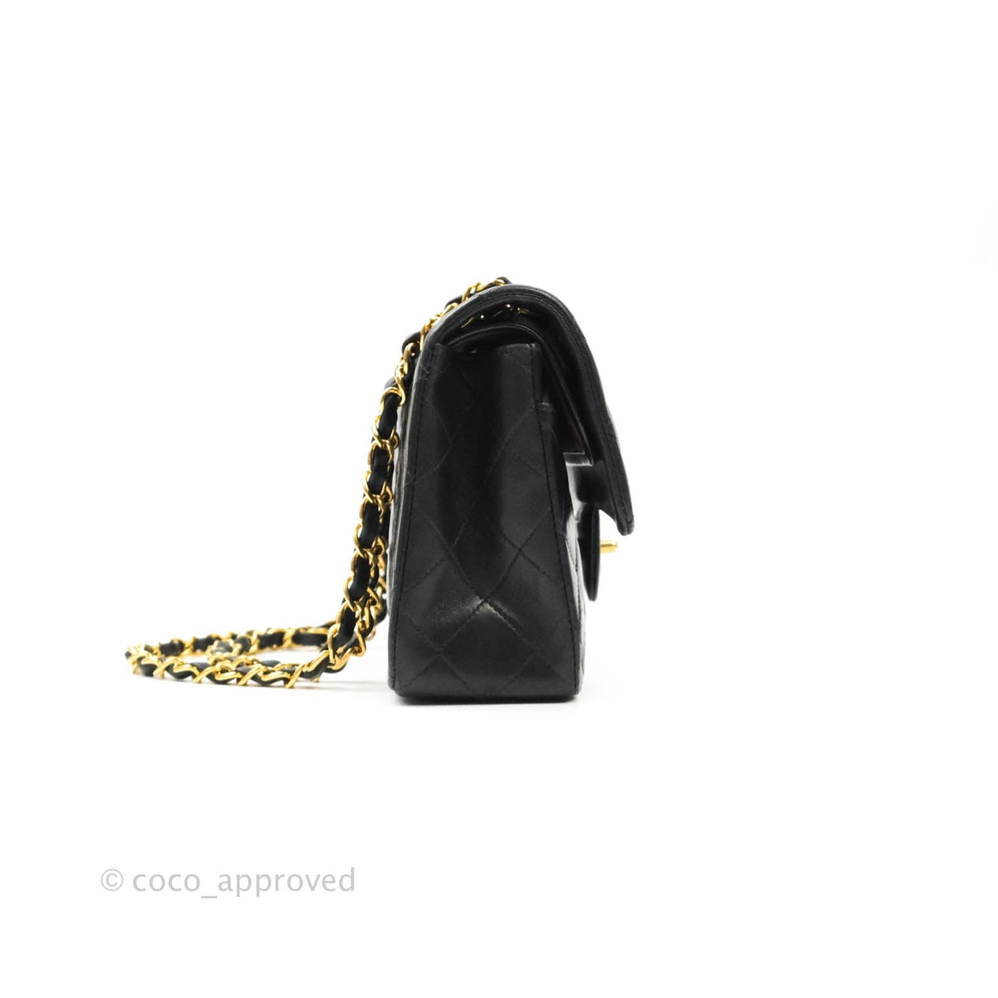 Chanel Classic Vintage Small S/M Flap Black Lambskin 24K Gold Hardware