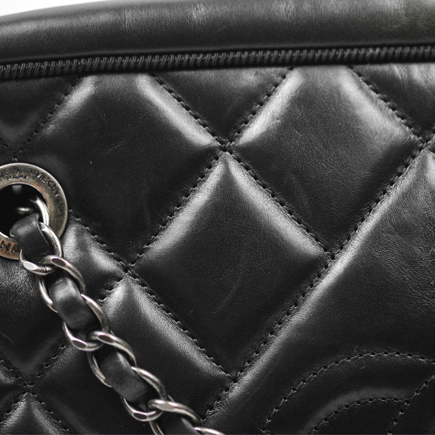 Chanel Large Ballerine Camera Case Black Calfskin Ruthenium Hardware