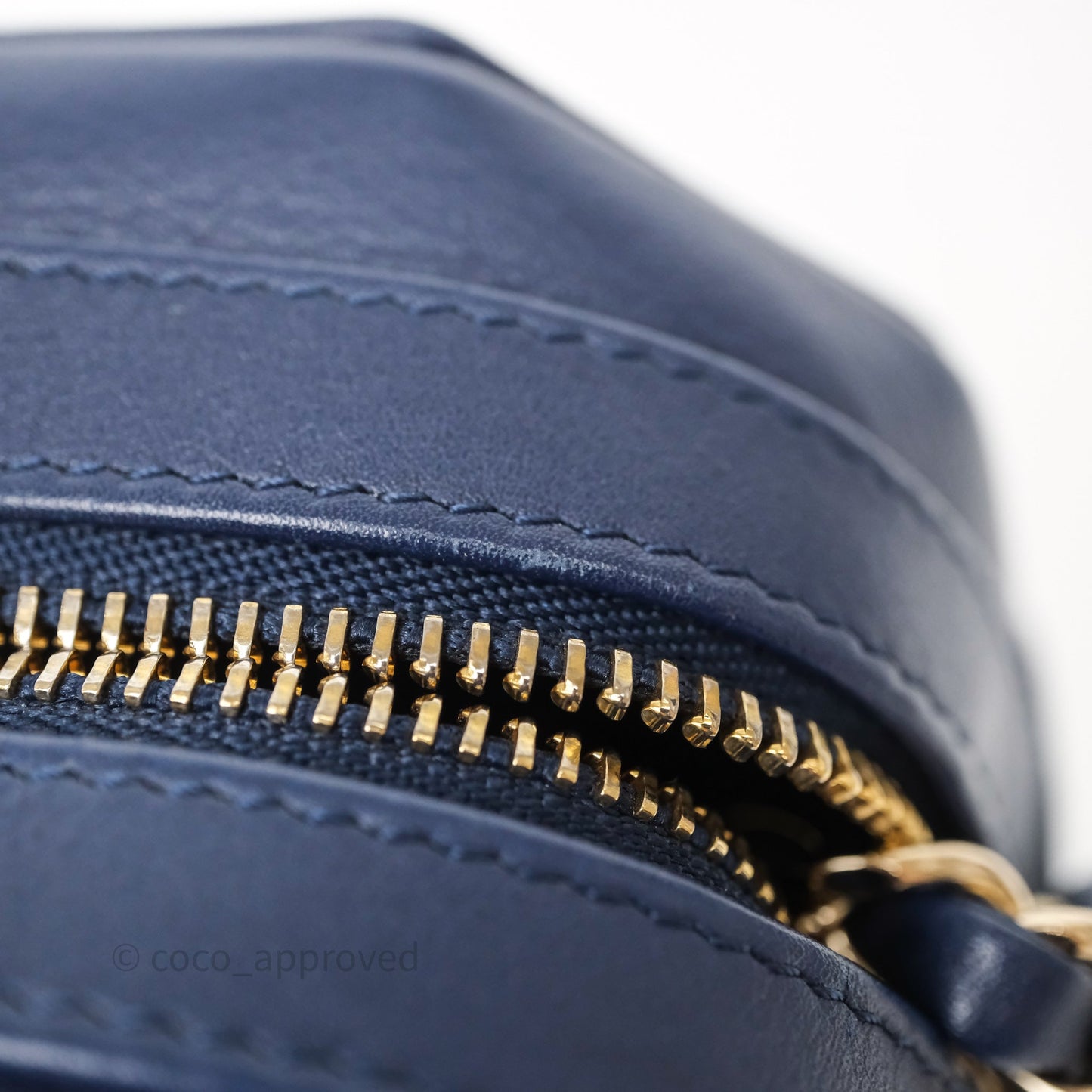 Chanel CC Octagon Camera Case Lambskin Navy Gold Hardware