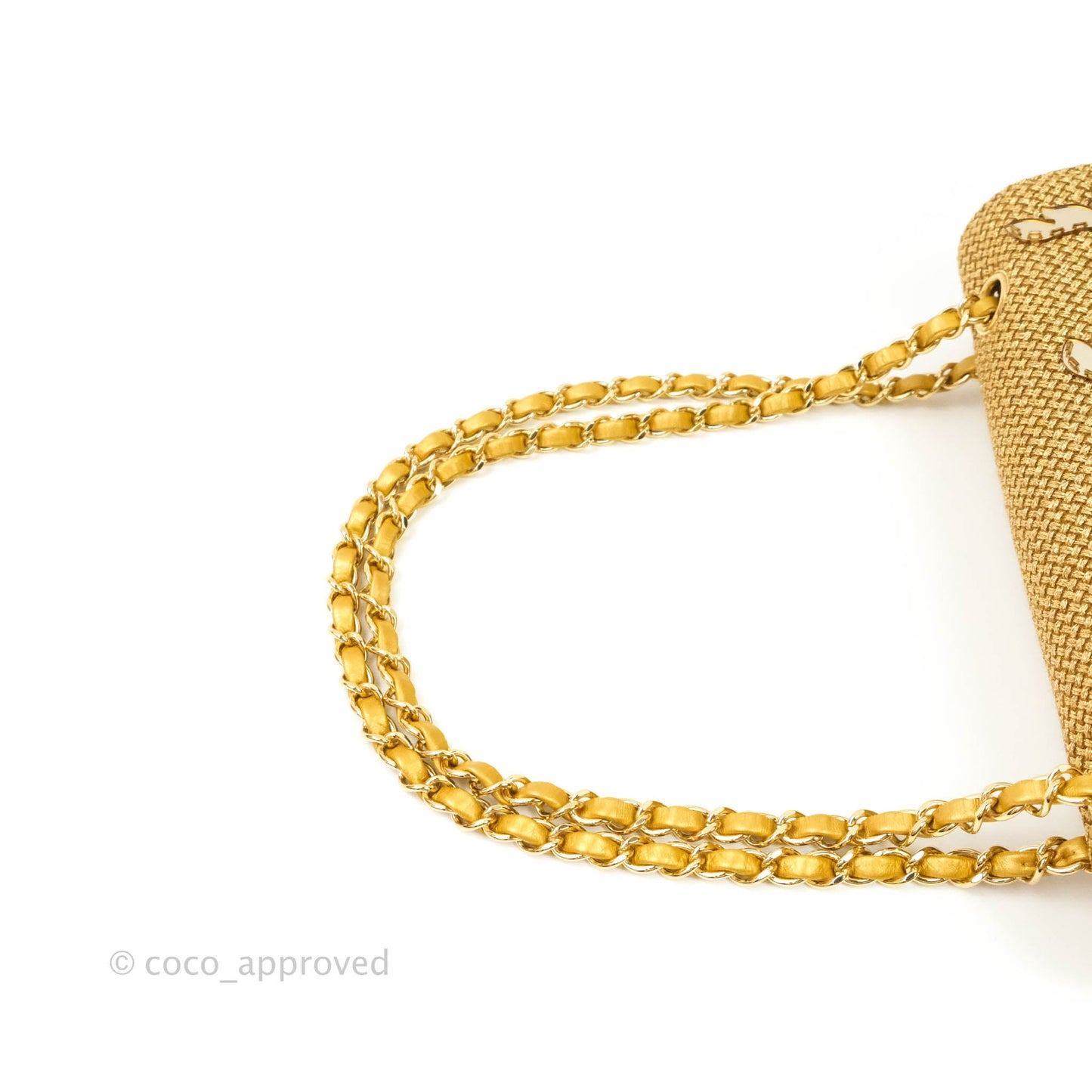 Chanel Classic M/L Medium Double Flap Gold Tweed Mirror Embellished Gold Hardware