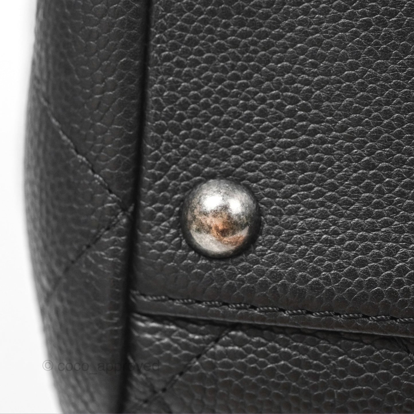 Chanel Top Handle Flap Bag Black Caviar Ruthenium Hardware