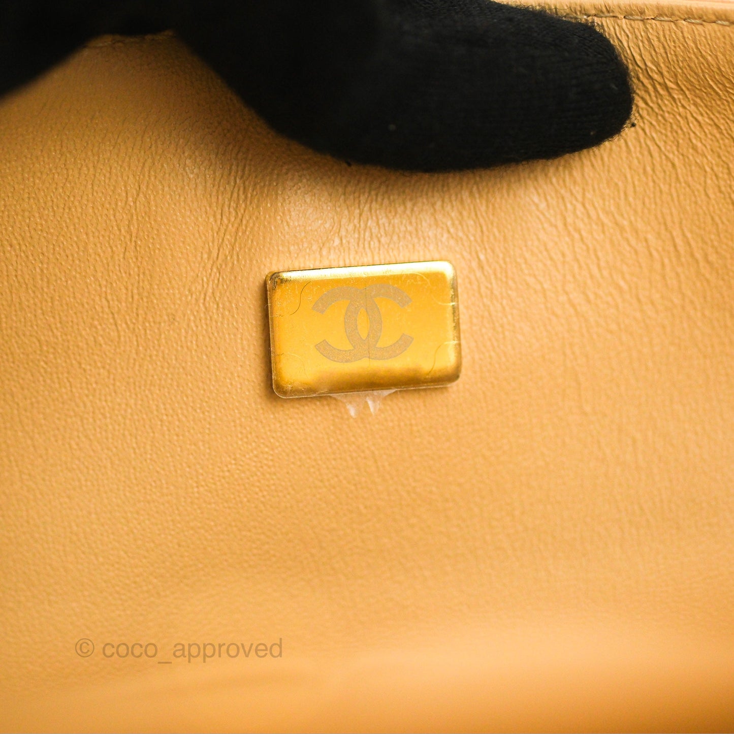 Chanel Classic M/L Medium Flap Quilted Beige Caviar Gold Hardware