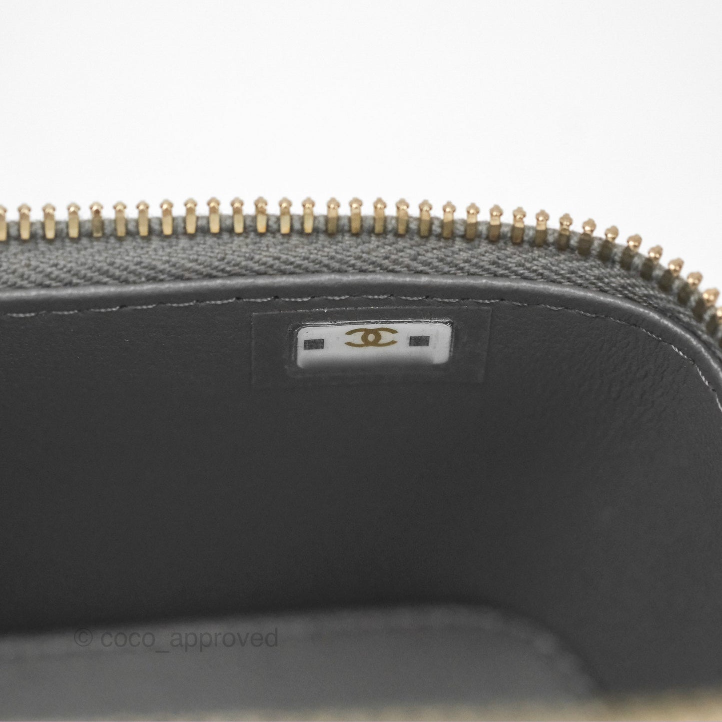 Chanel Mini Top Handle Vanity With Chain Grey Lambskin Gold Hardware