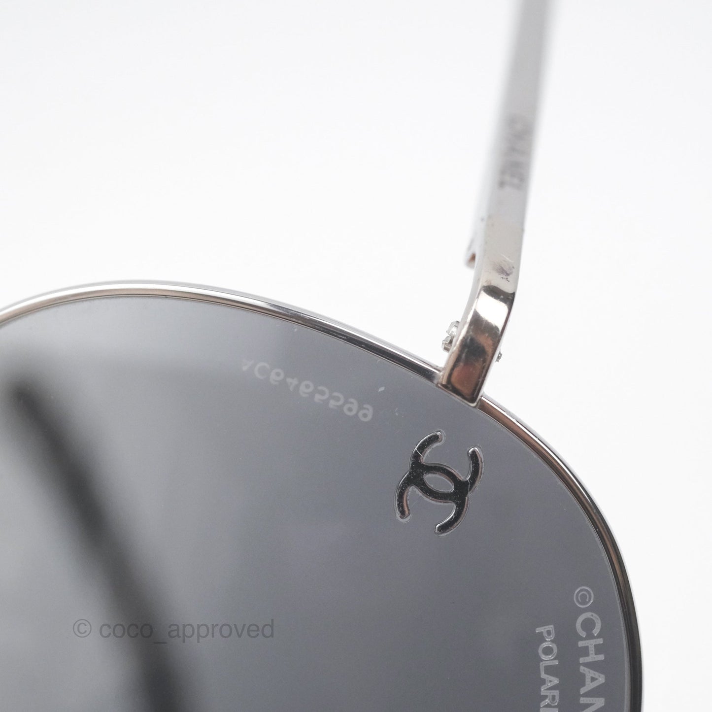 Chanel 4189 Pilot Sunglasses in Titanium and Calfskin Grey Lense