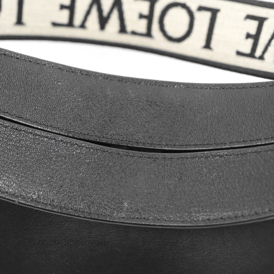 Loewe Luna Bag Black Satin Calfskin Jacquard Strap