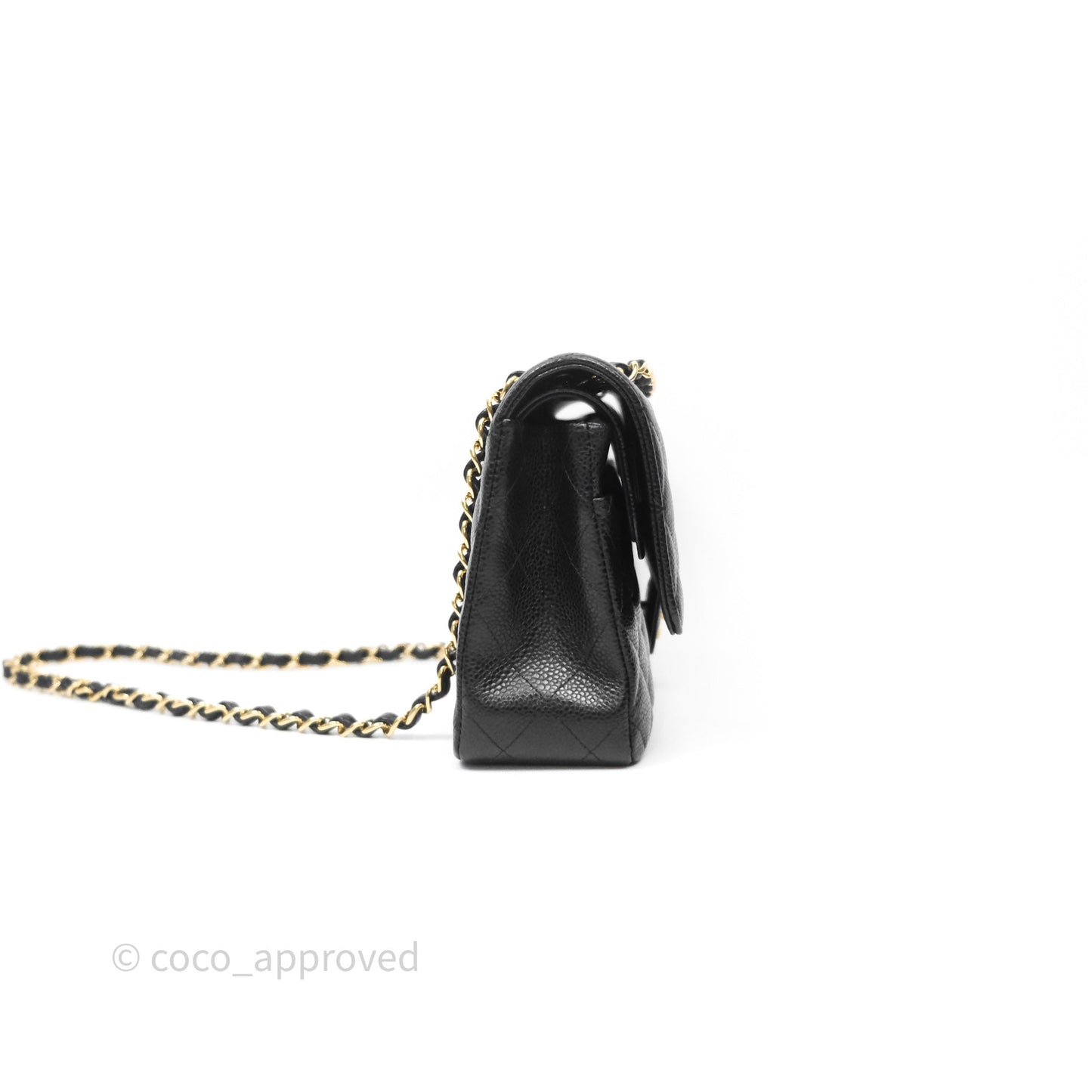 Chanel Classic Medium Flap Quilted Black Caviar Gold Hardware