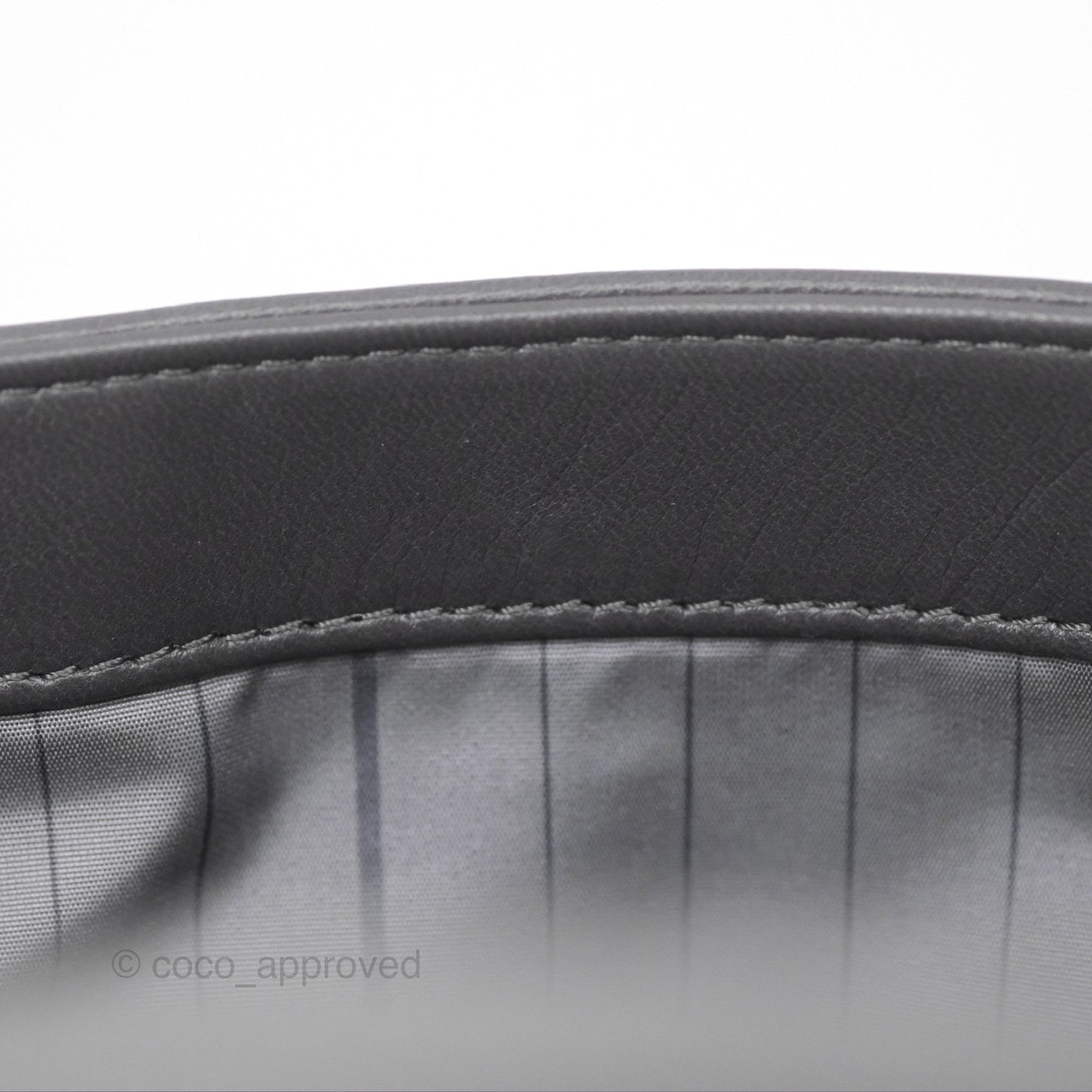 Chanel Studded CC East West Flap Shoulder Bag Lambskin Dark Grey