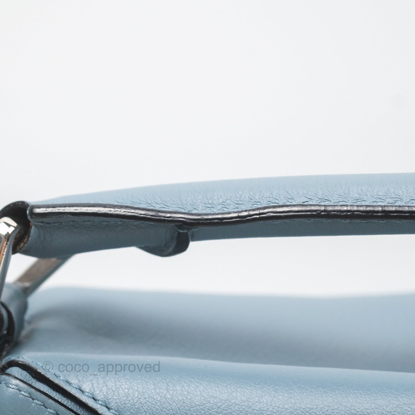 Loewe Small Puzzle Bag Blue Calfskin Silver Hardware