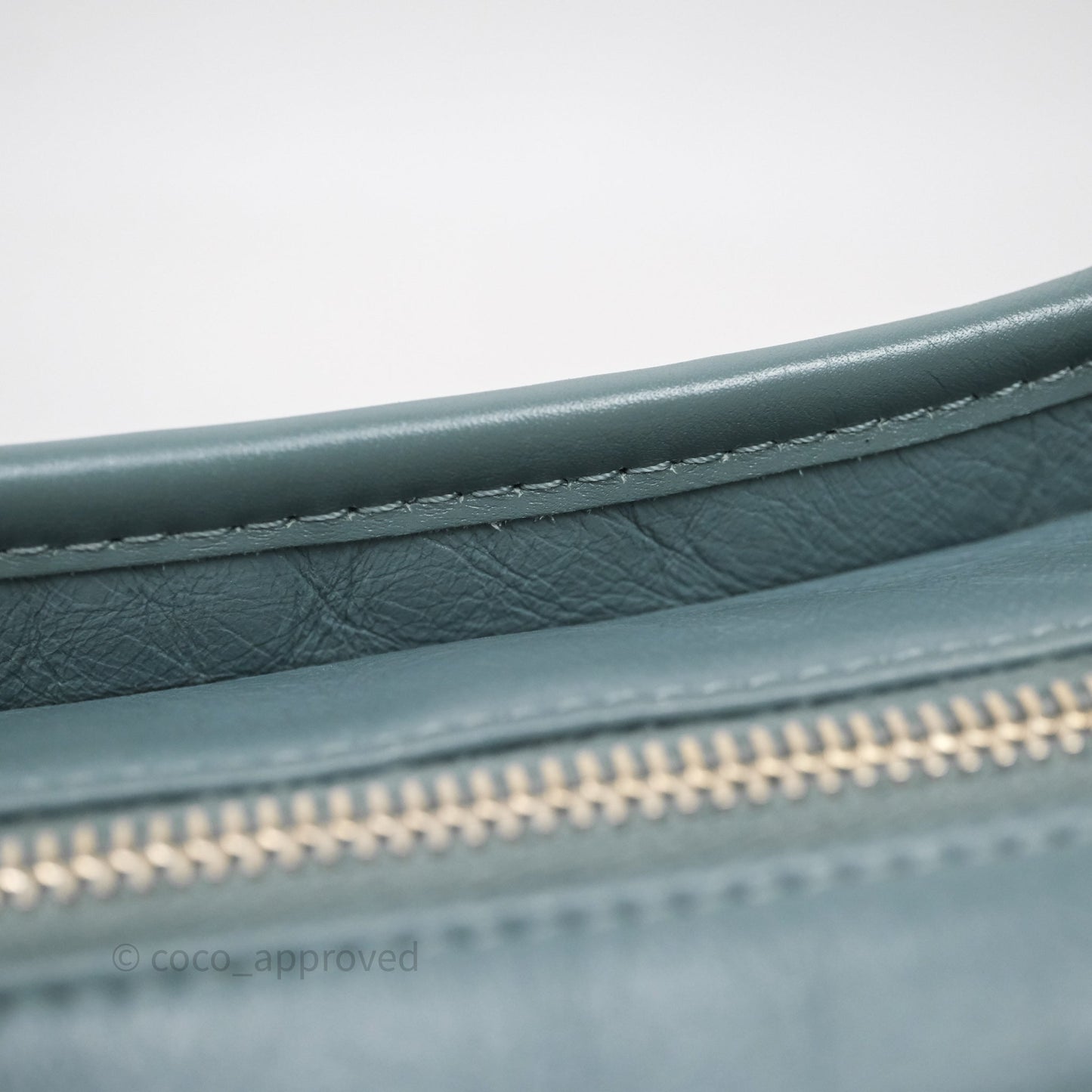 Chanel Small Gabrielle Hobo Quilted Grey Green Aged Calfskin