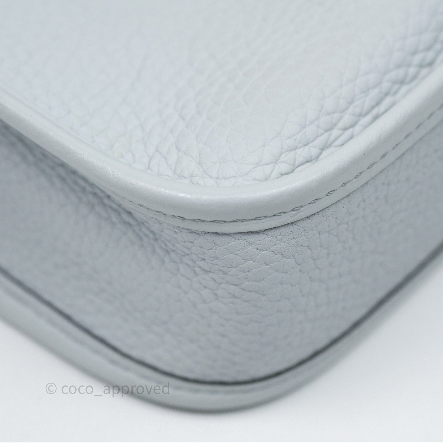 Hermès Mini Evelyne 16 Bleu Pale 08 Clemence Palladium Hardware