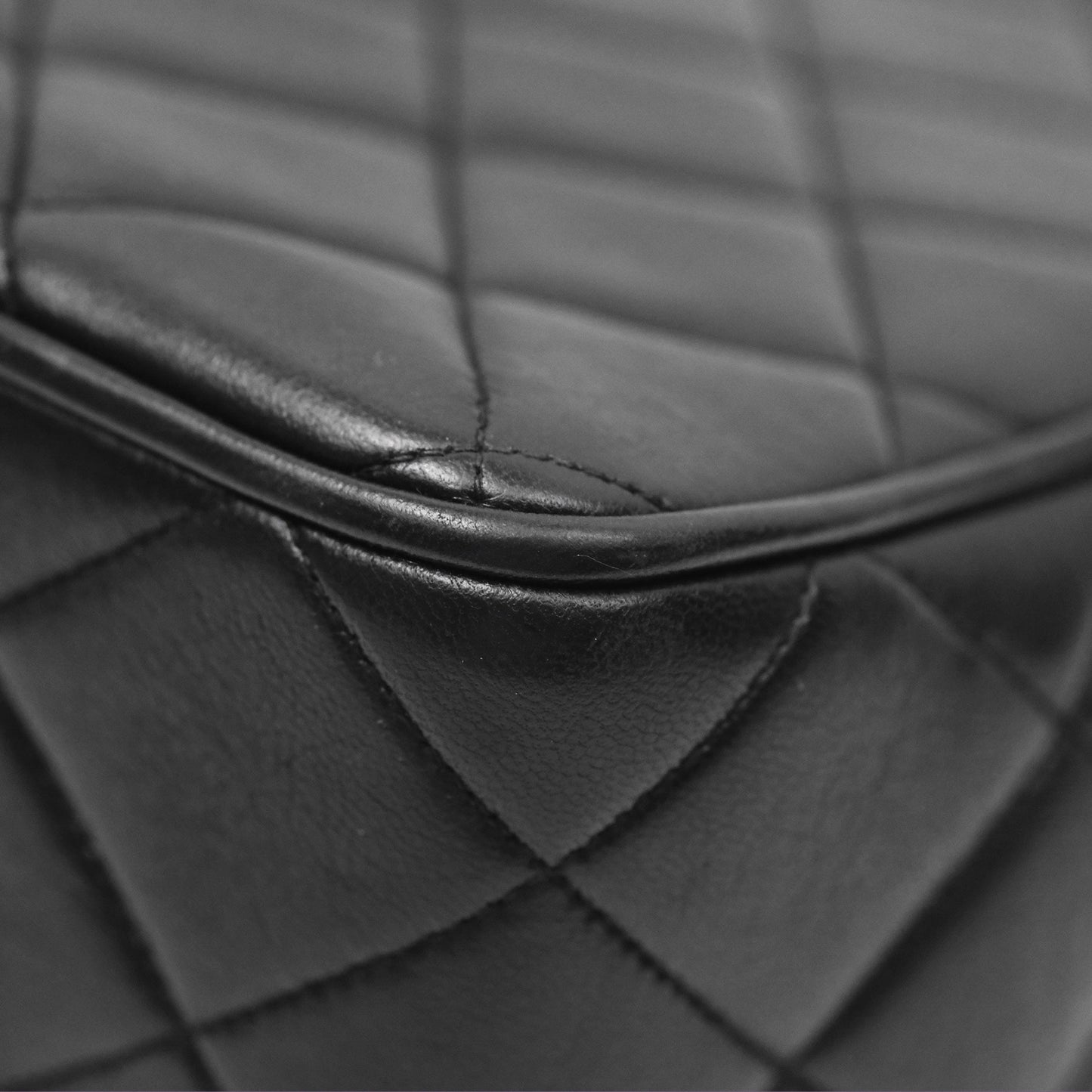 Chanel Vintage Flap Bag Black Lambskin 24K Gold Hardware