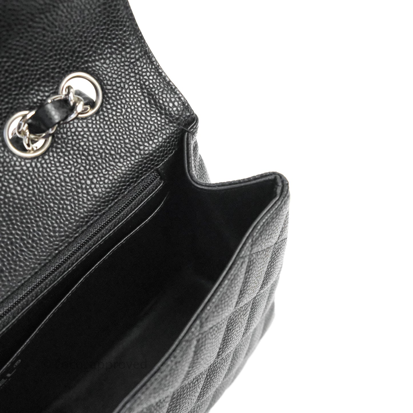 Chanel Jumbo Single Flap Black Caviar Silver Hardware