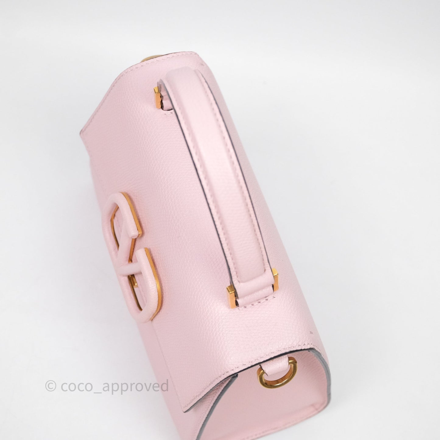 Valentino Garavani Small Vsling Grainy Calfskin Bag Light Pink Aged Gold Hardware