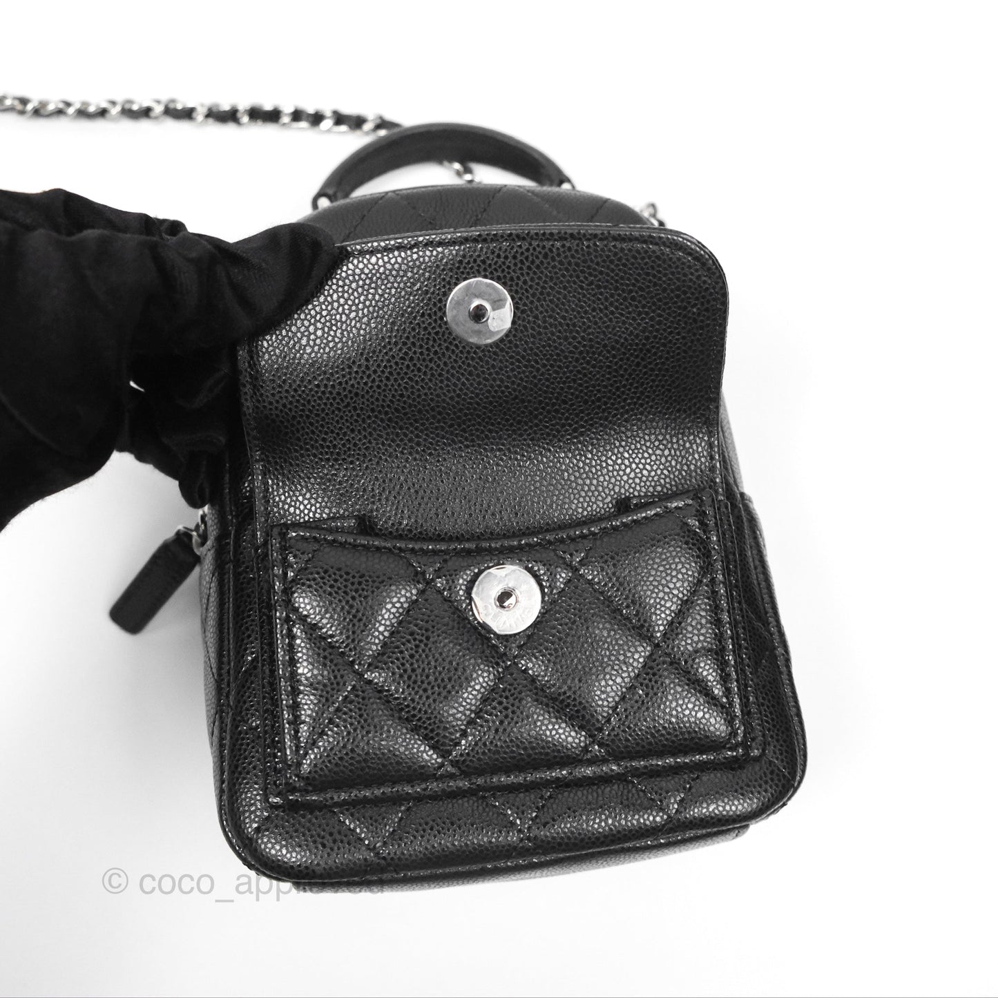 Chanel Classic Mini Backpack Black Caviar Silver Hardware
