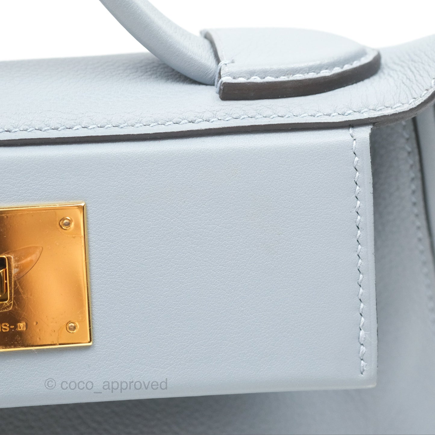 Hermès 24/24 21 Mini Bleu Lin J7 Evercolor/ Swift Gold Hardware
