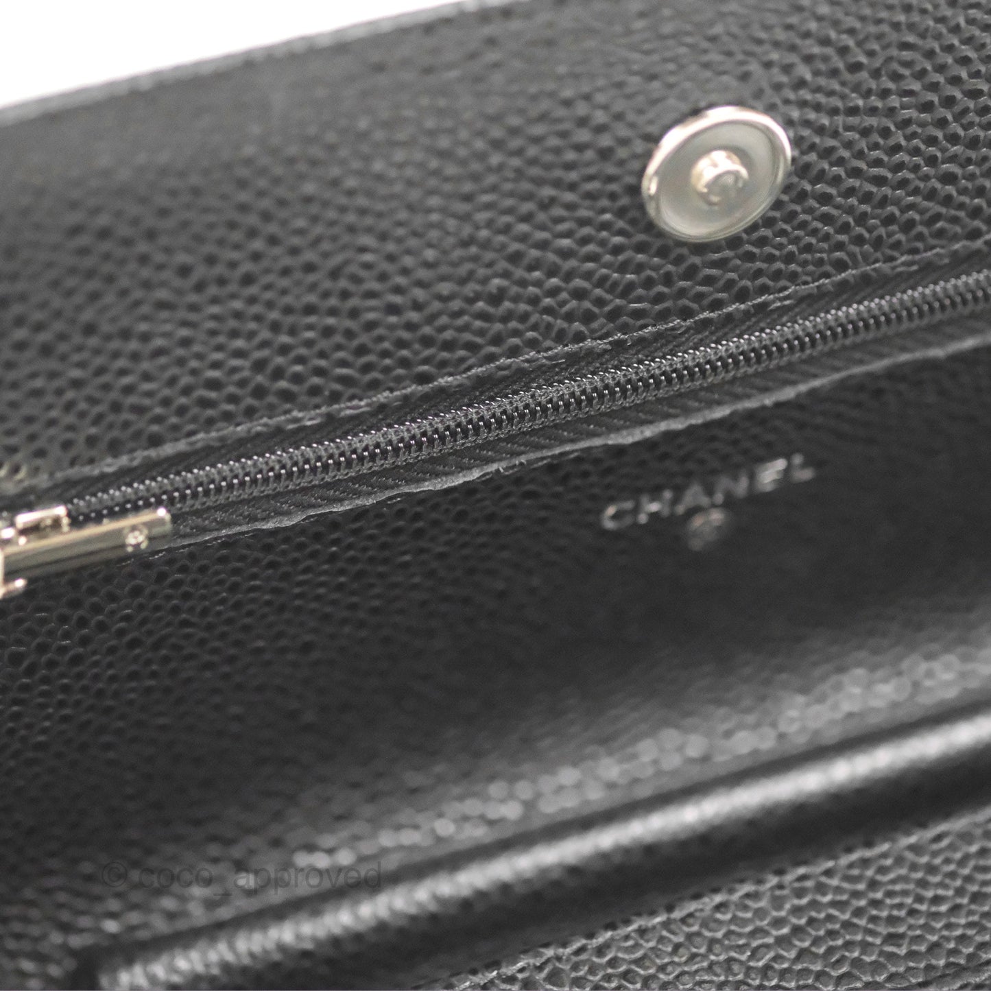 Chanel Quilted WOC Black Caviar Silver Hardware