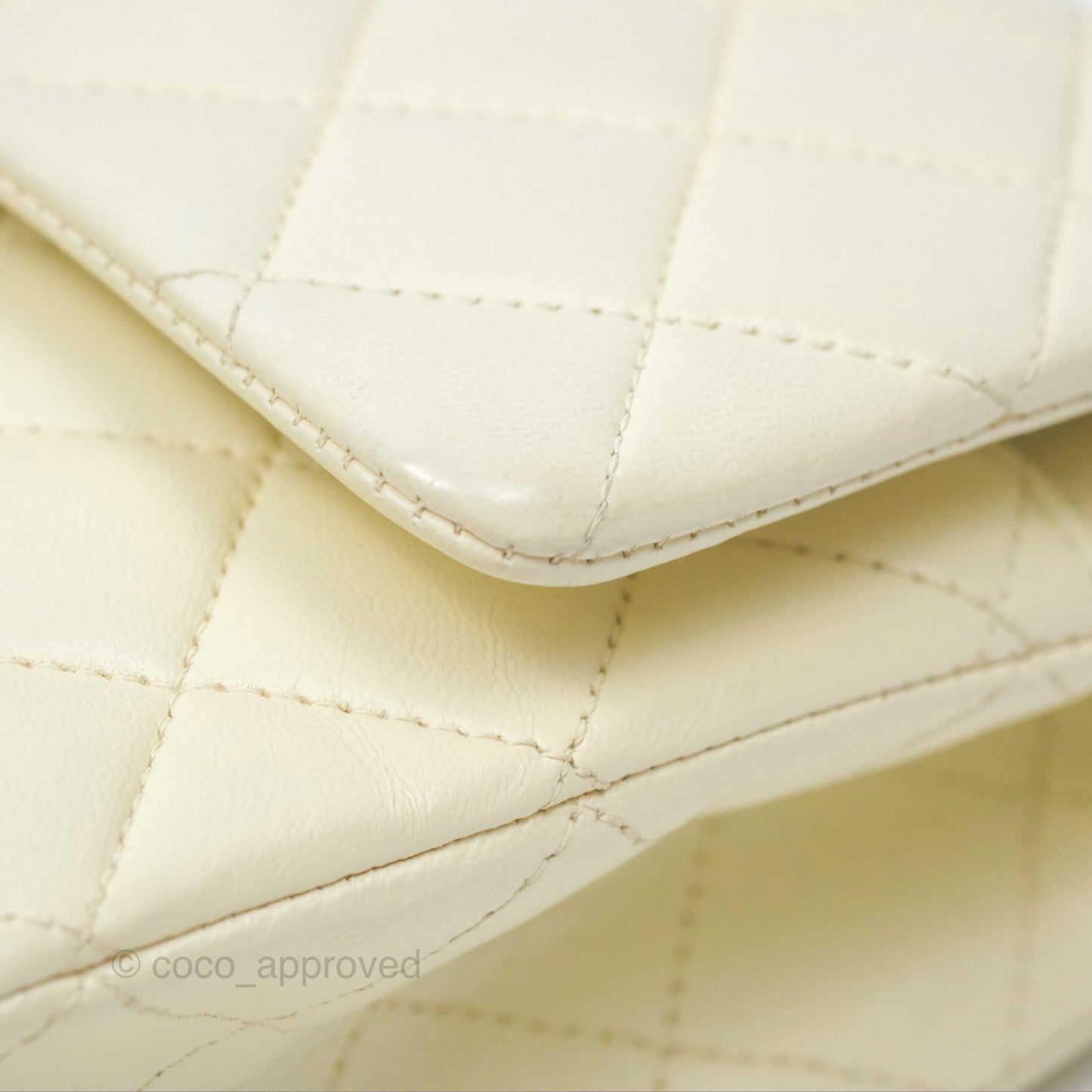 Chanel Medium Classic Flap Quilted Pale Yellow Lambskin Gold Hardware