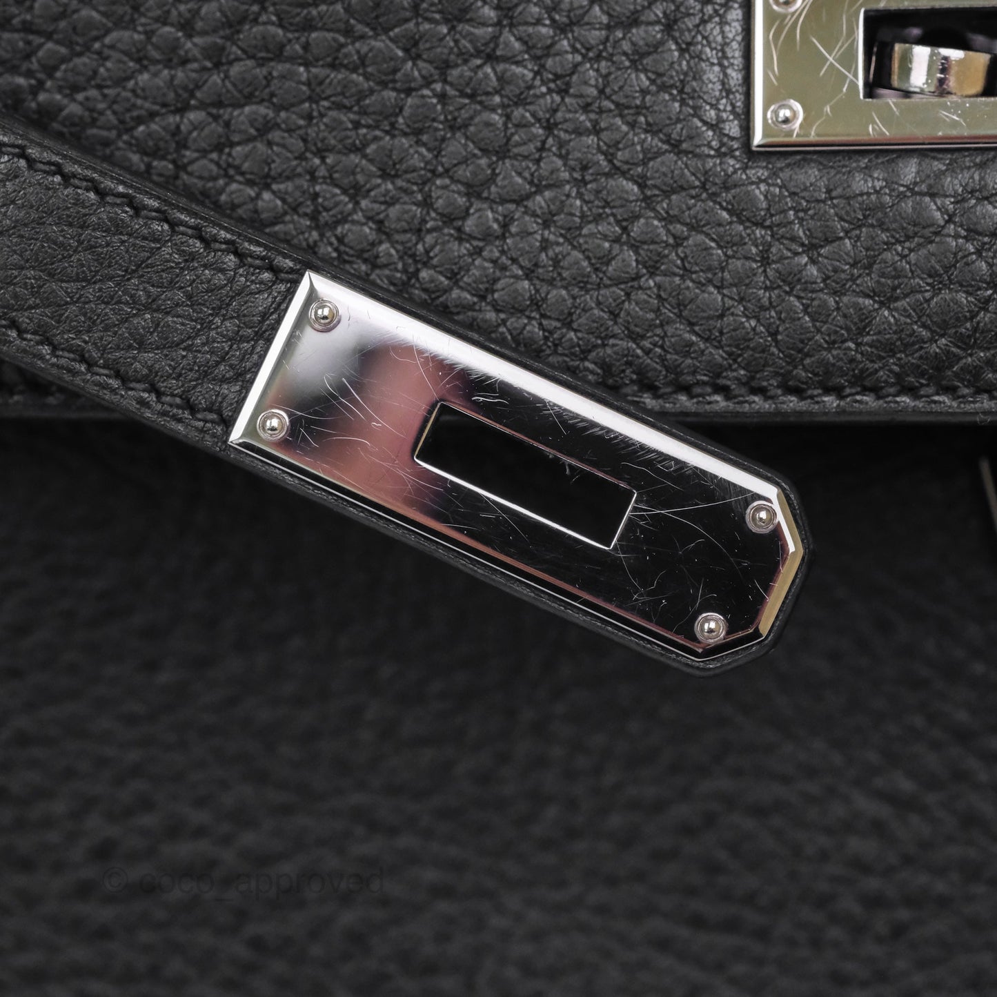 Hermès Kelly 28 Retourne Noir Black 89 Clemence Palladium Hardware