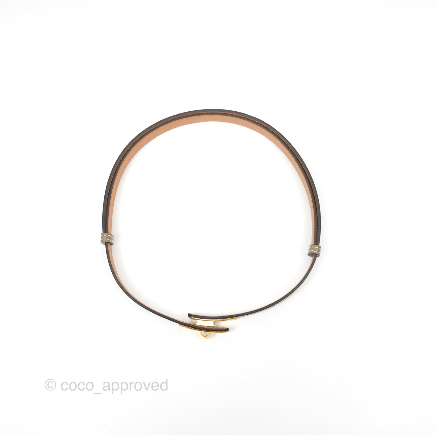 Hermès Epsom Kelly Buckle Belt Etoupe Gold Hardware