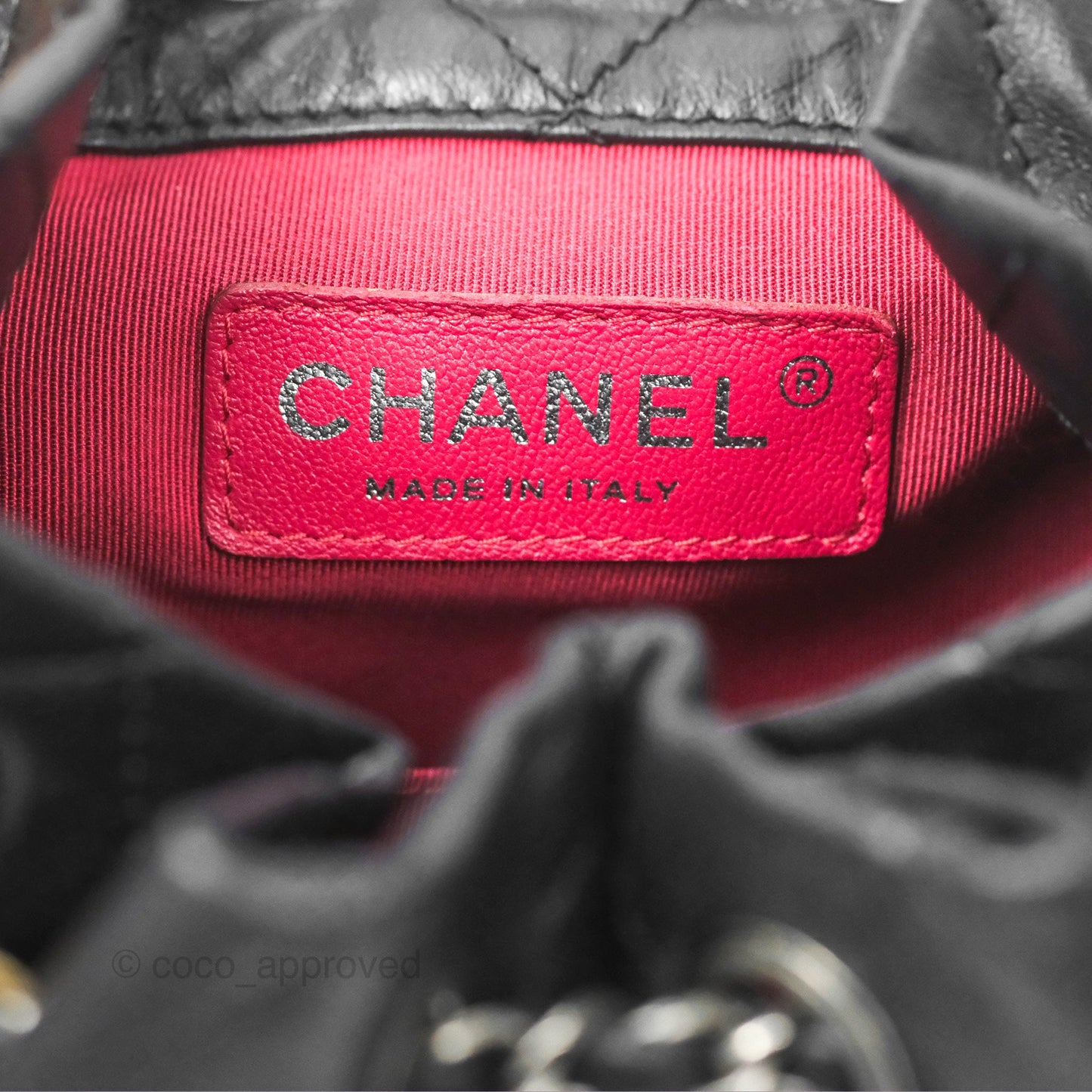 Chanel Small Gabrielle Backpack Quilted Black Aged Calfskin