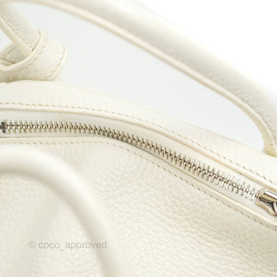 Hermes Lindy 30 White Clemence Palladium Hardware