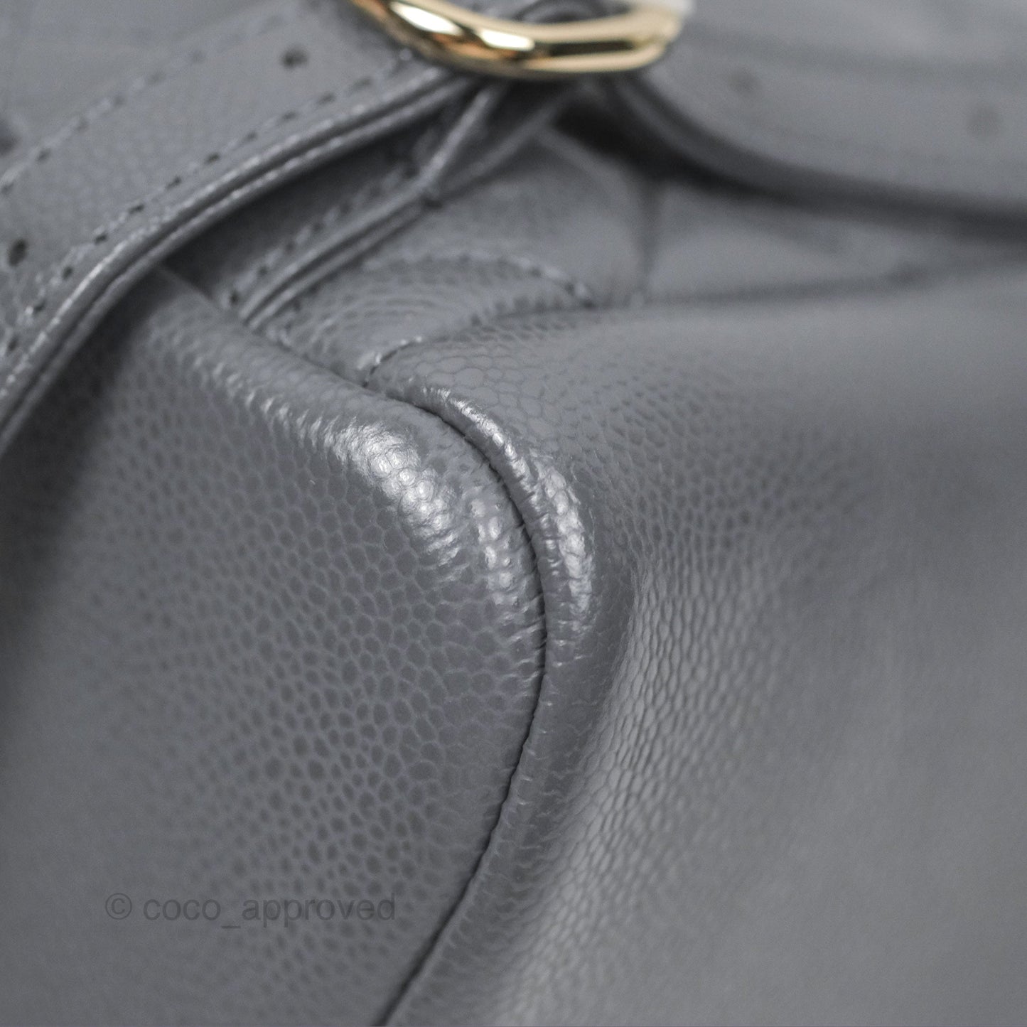 Chanel Duma Backpack Medium Grey Caviar Gold Hardware