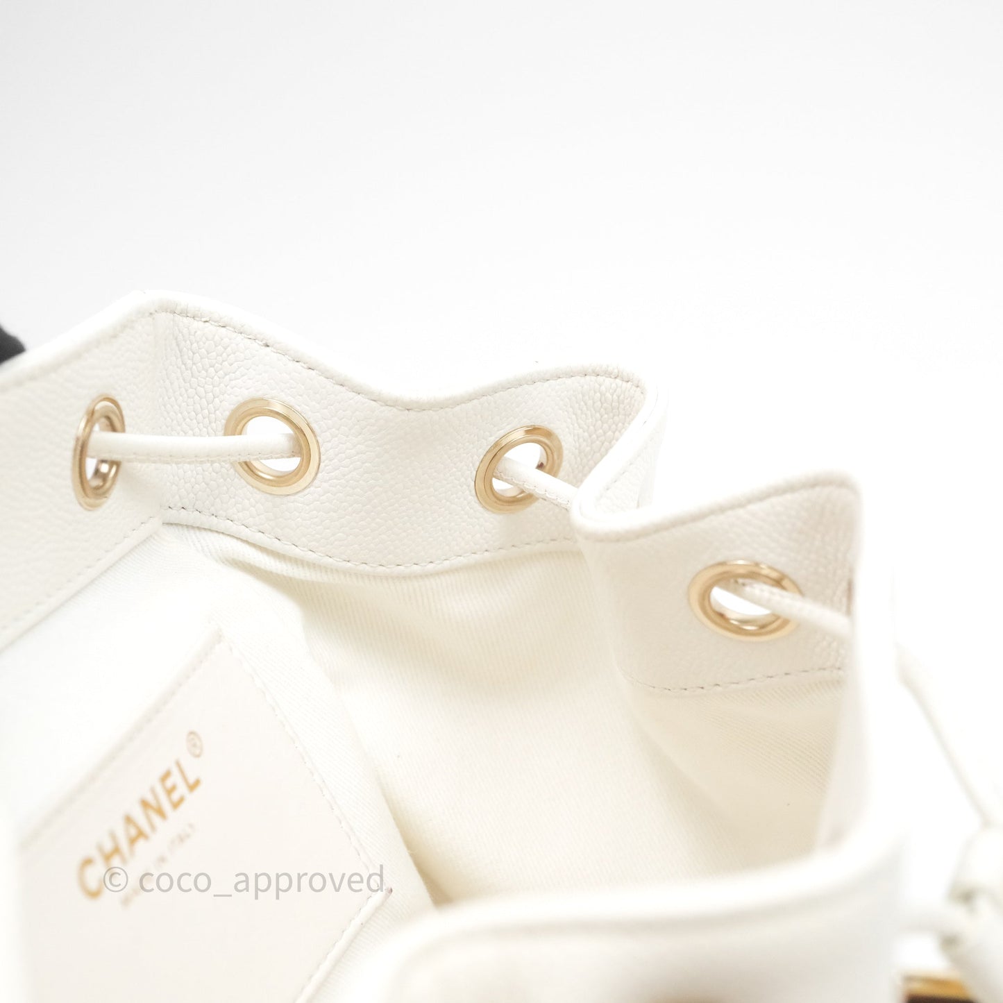 Chanel Quilted Business Affinity Backpack Ivory White Caviar Gold Hardware