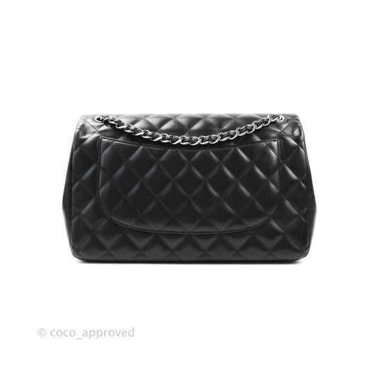 Chanel Jumbo Double Flap Black Lambskin Silver Hardware⁣⁣