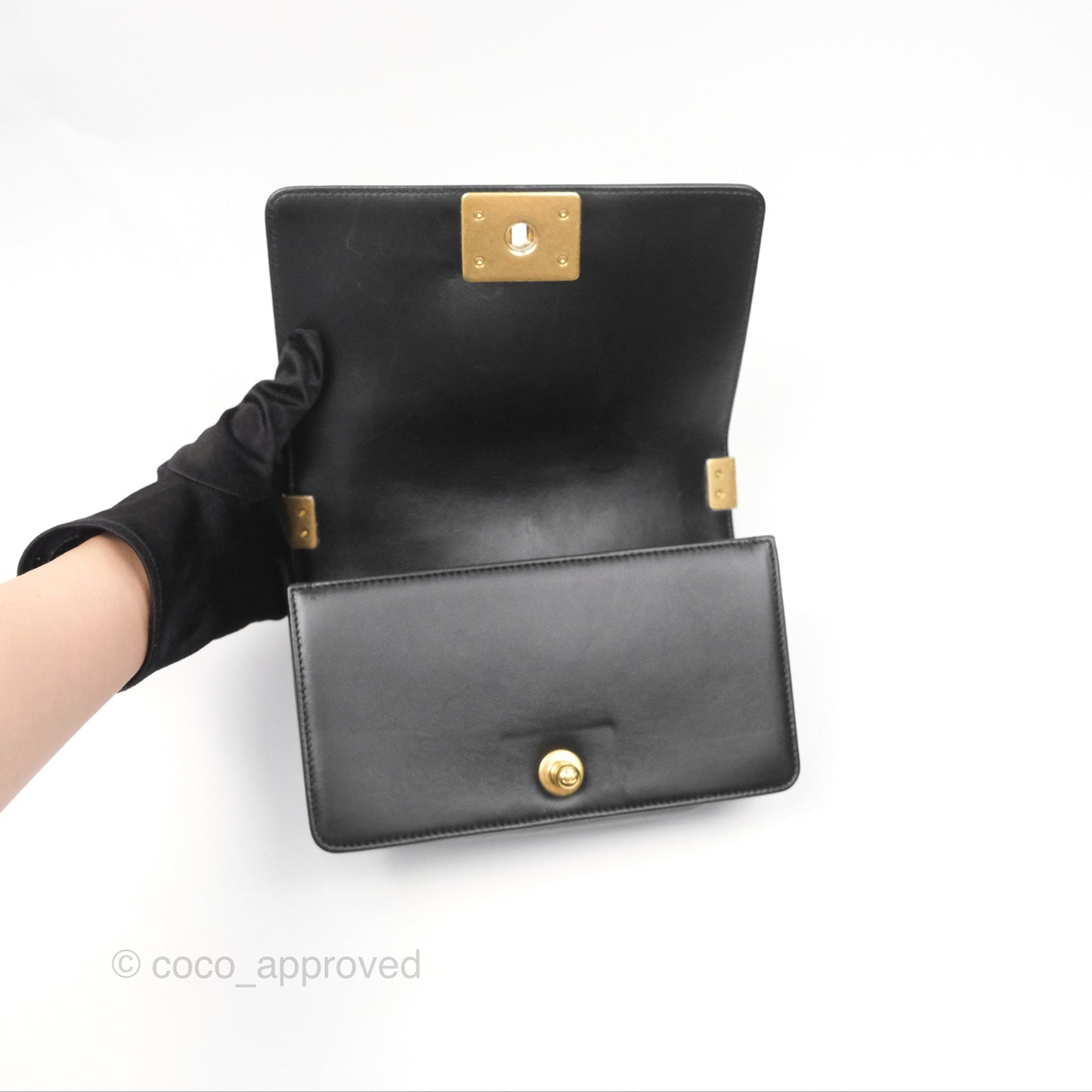 Chanel Small Boy Quilted Black Calfskin Gold Hardware