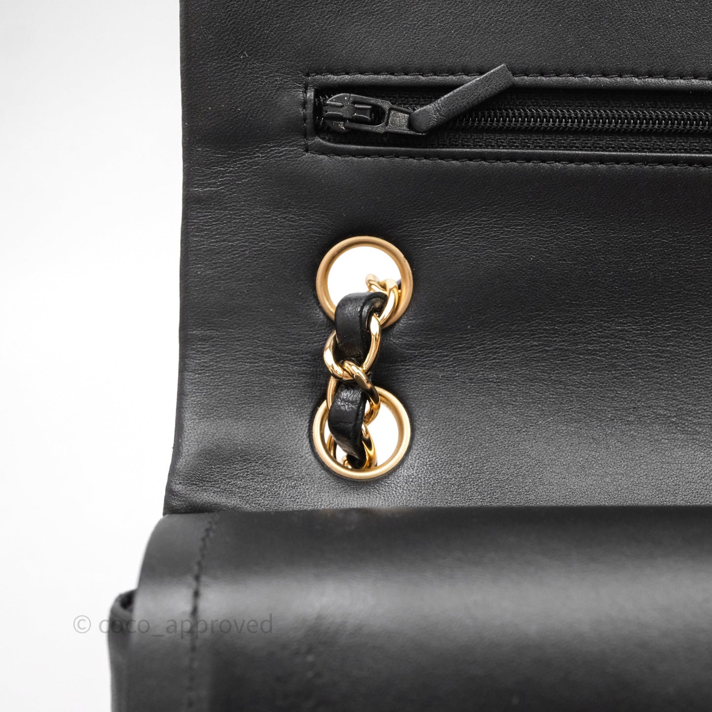 Chanel Classic M/L Medium Flap Quilted Black Lambskin Gold Hardware