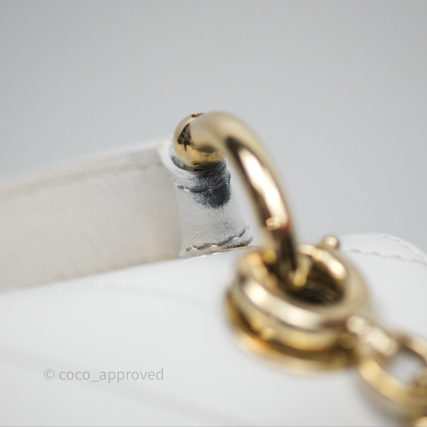 Chanel Small Chevron Chic Top Handle Flap White Calfskin Gold Hardware
