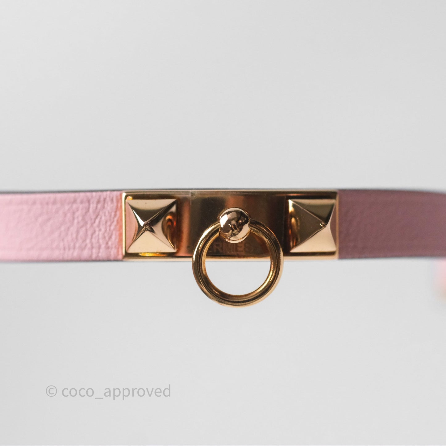 Hermès Rivale Mini Bracelet Rose Sakura 3Q Swift Rose Gold Hardware