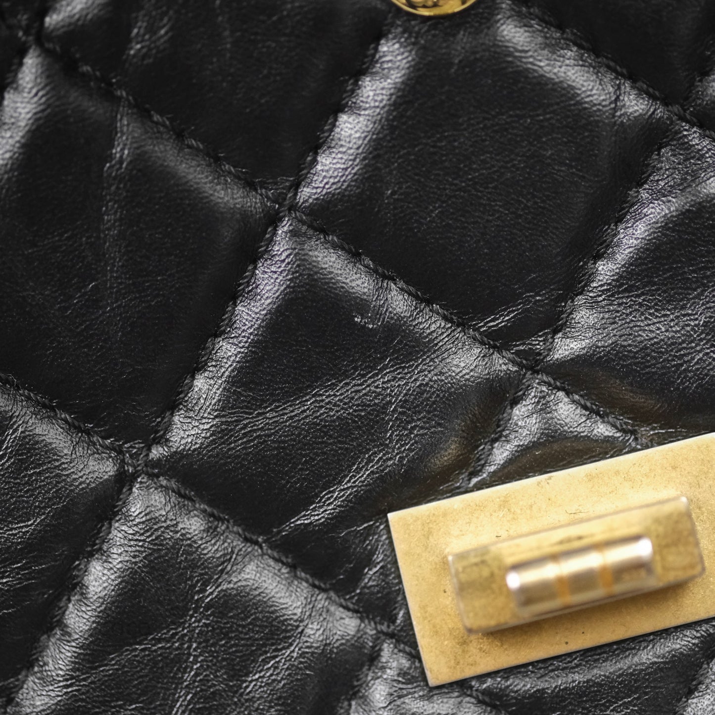 Chanel Quilted Reissue 226 Aged Calfskin Black Gold Hardware