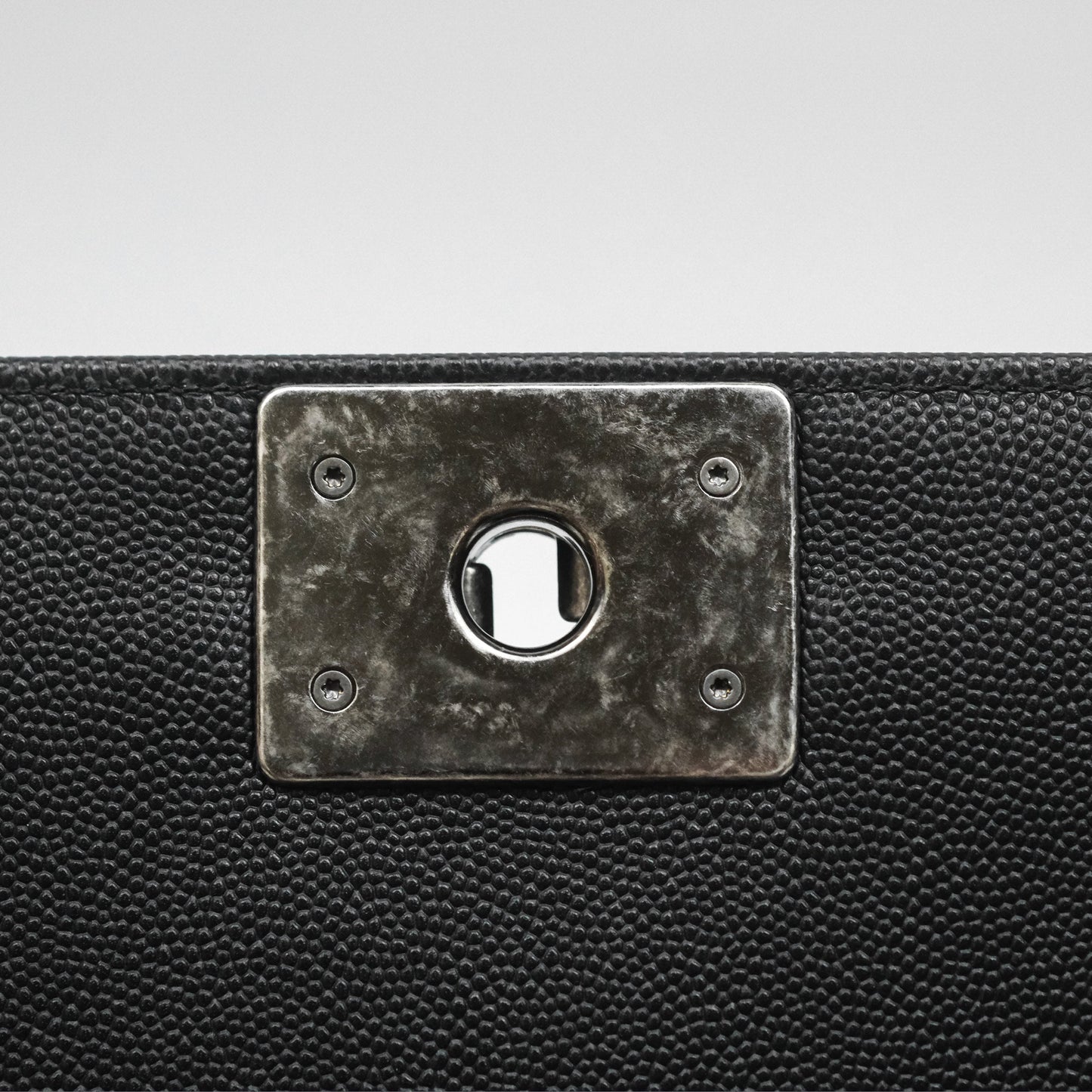 Chanel Medium Boy Quilted Black Caviar Ruthenium Hardware