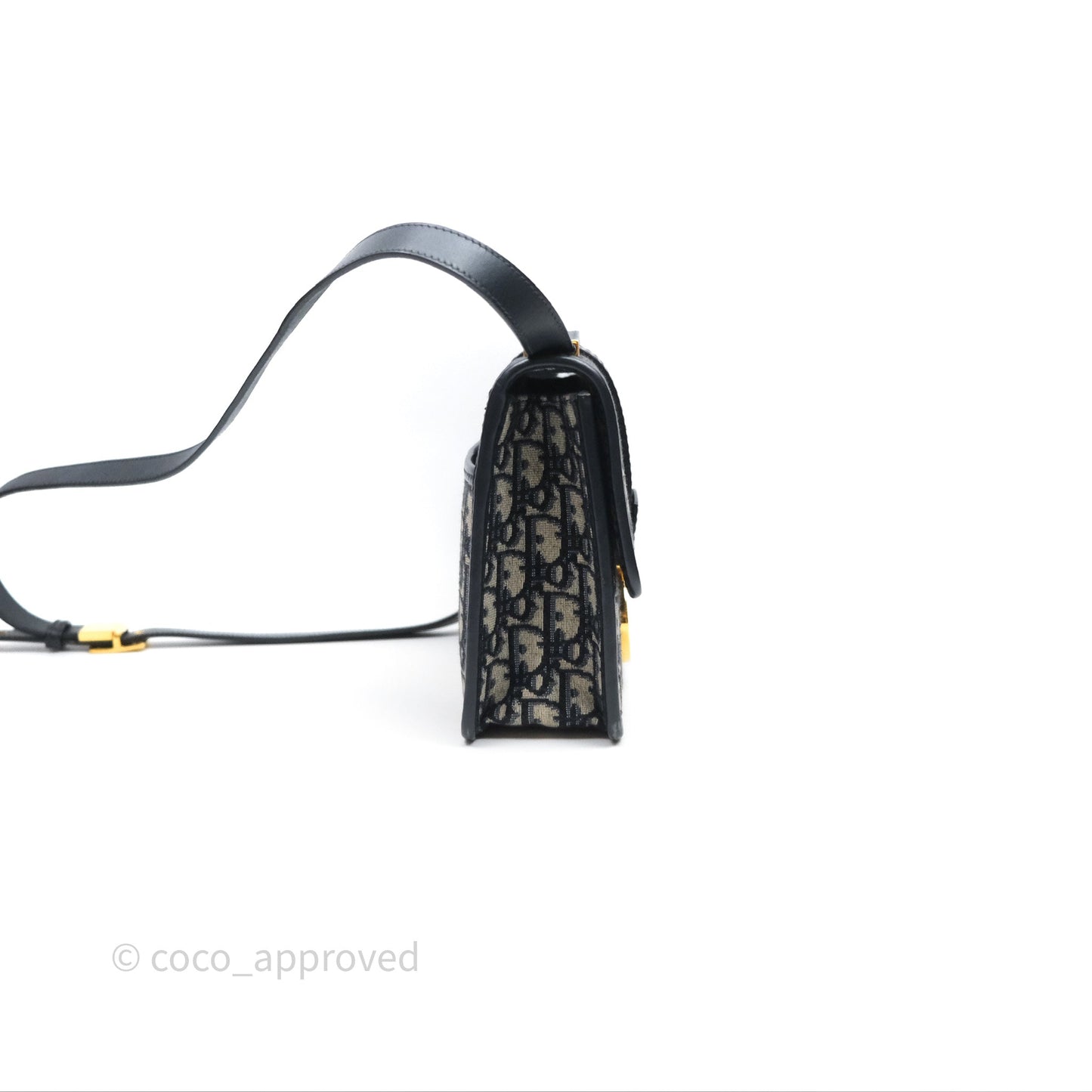 Christian Dior 30 Montaigne Bag Blue Dior Oblique Jacquard Gold Hardware