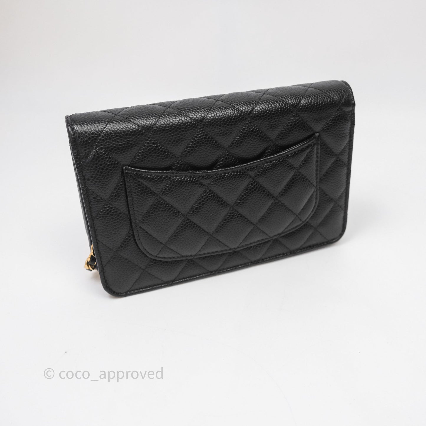 Chanel Quilted WOC Black Caviar Gold Hardware