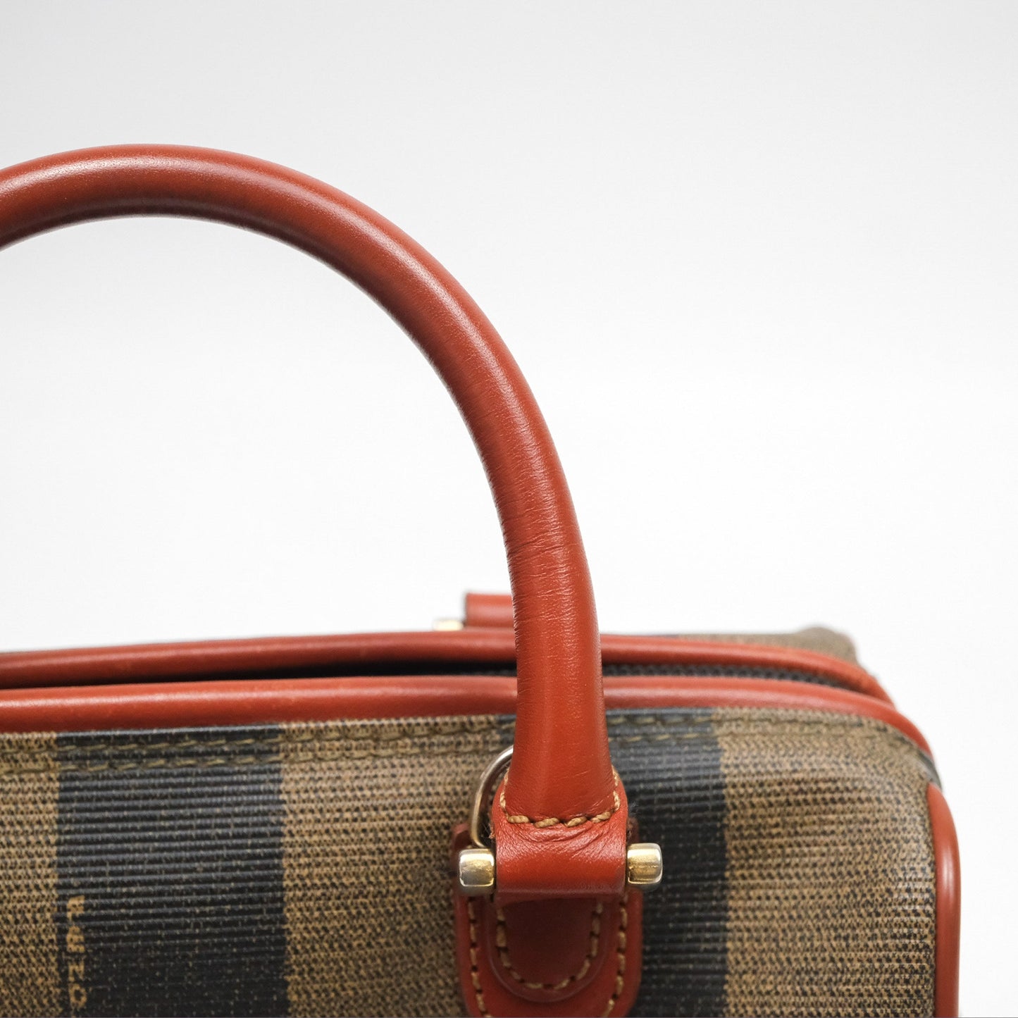 Fendi Mini Vintage Striped Boston Bag