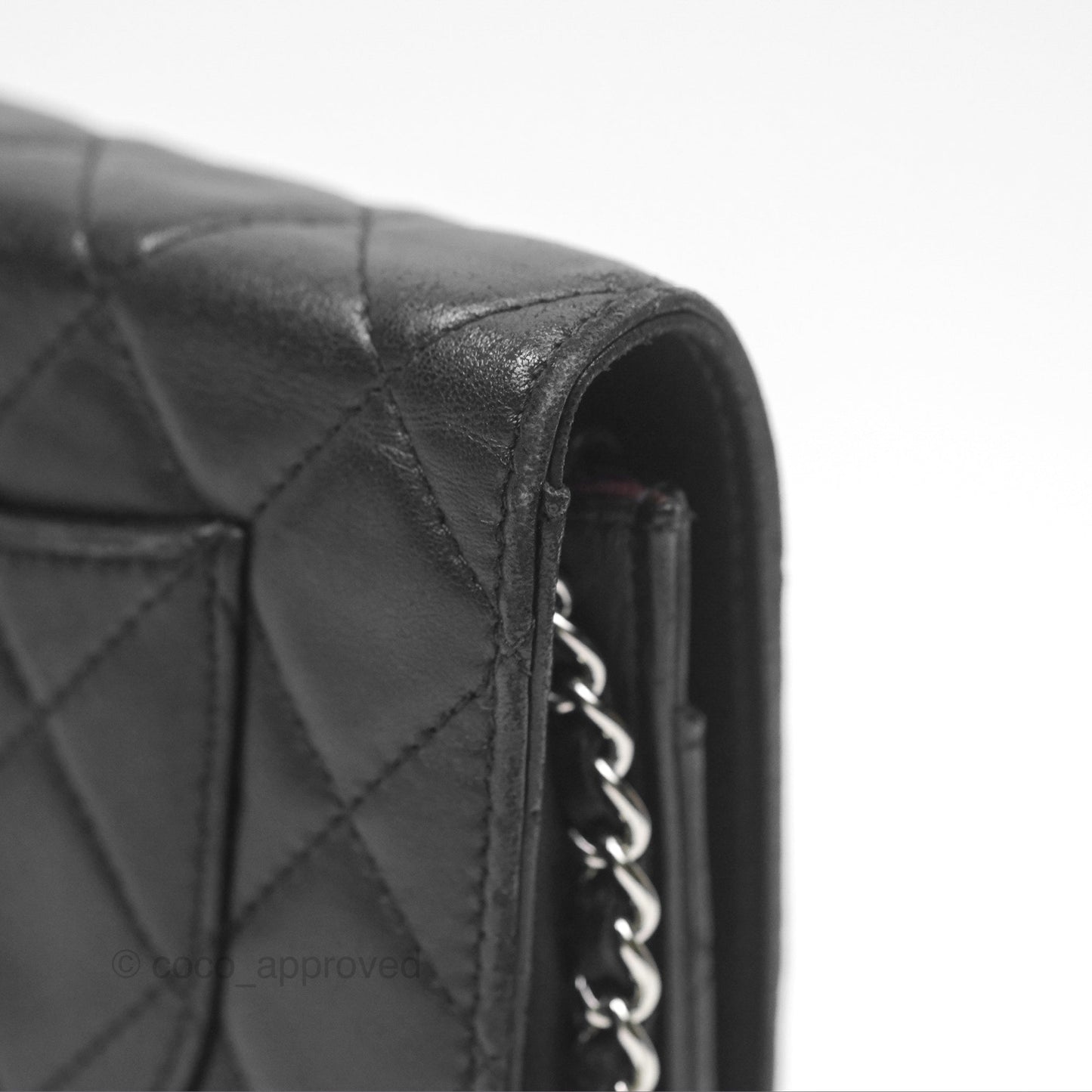 Chanel Quilted Wallet on Chain WOC Black Lambskin Palladium Hardware