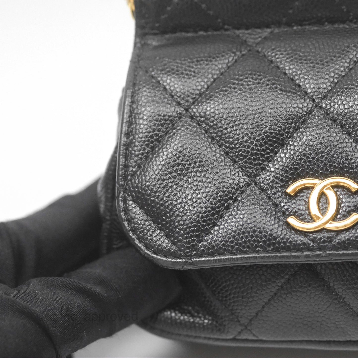 Chanel Clutch with Chain Black Caviar Gold Hardware 22K