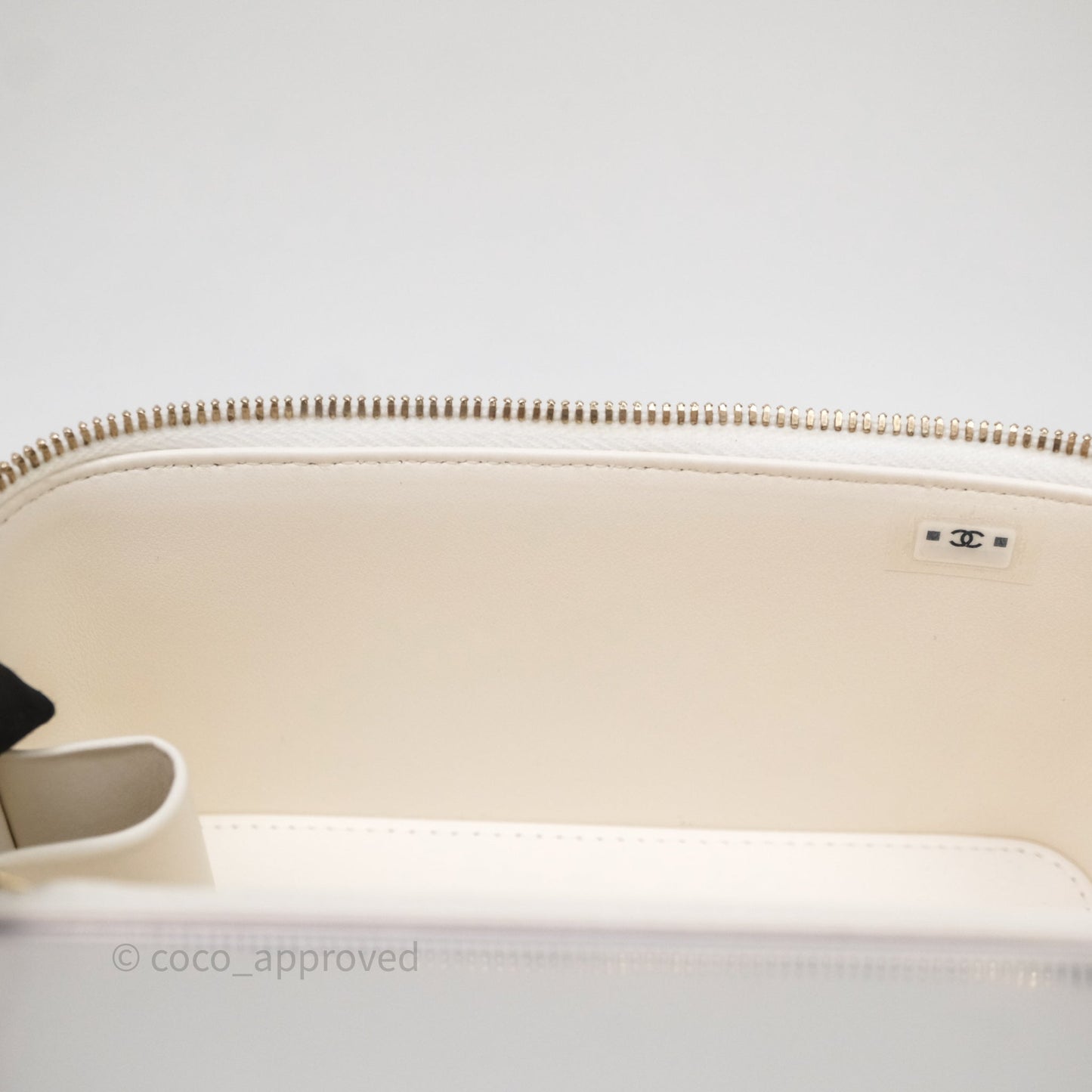 Chanel Classic Vanity Rectangular with Chain White Caviar Gold Hardware