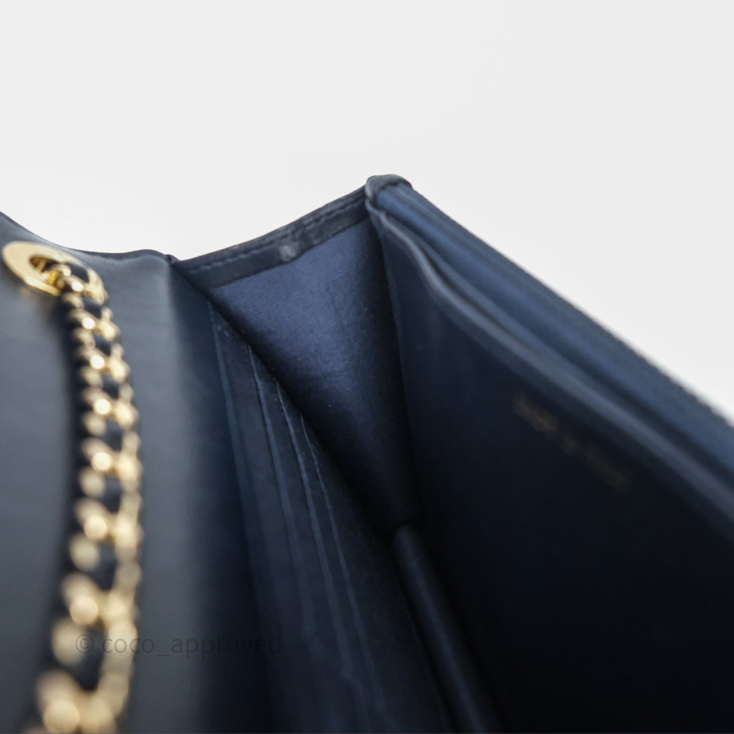 Chanel Trendy CC WOC Wallet On Chain Navy Lambskin Gold Hardware