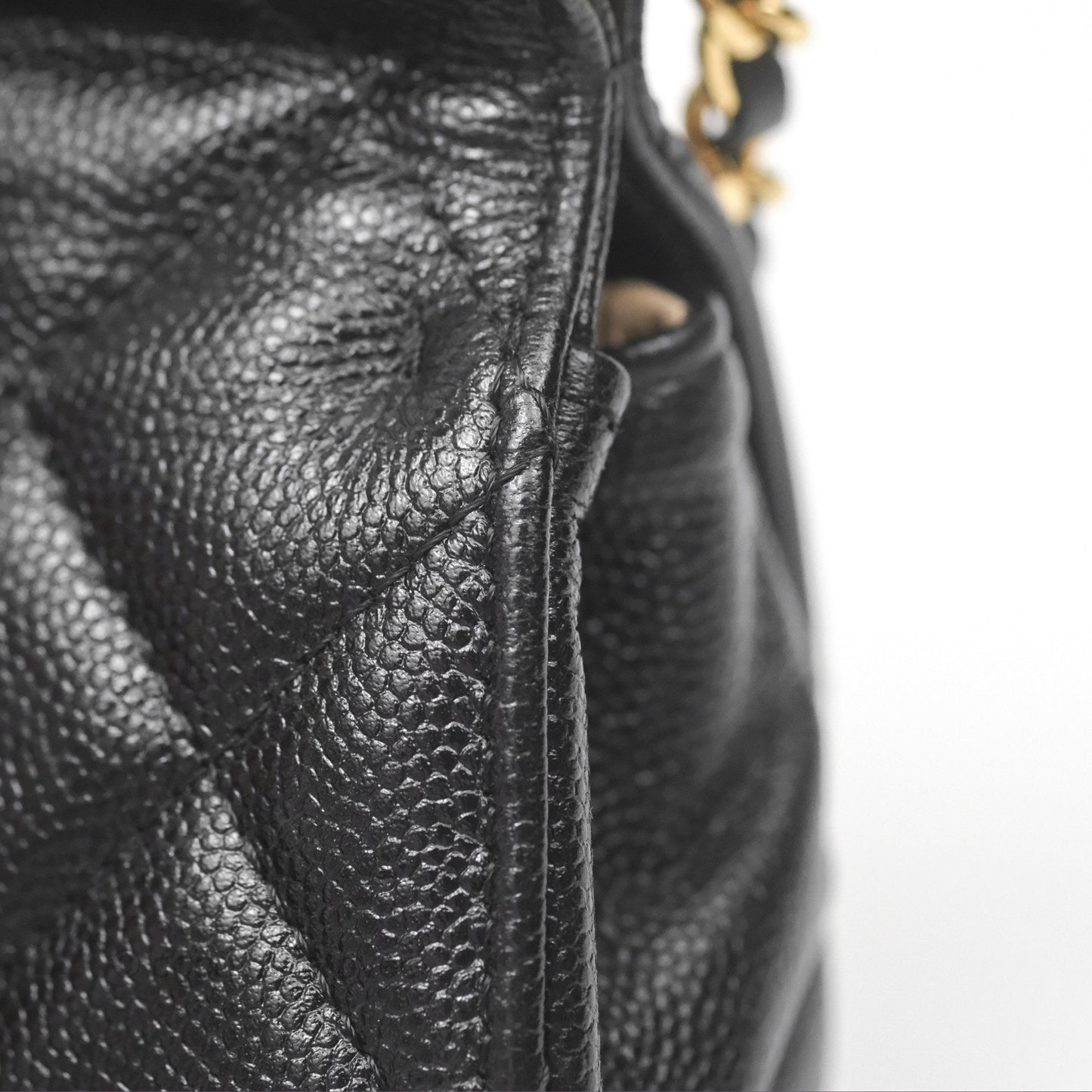 Chanel Clutch with Chain Black Caviar Gold Hardware 22K