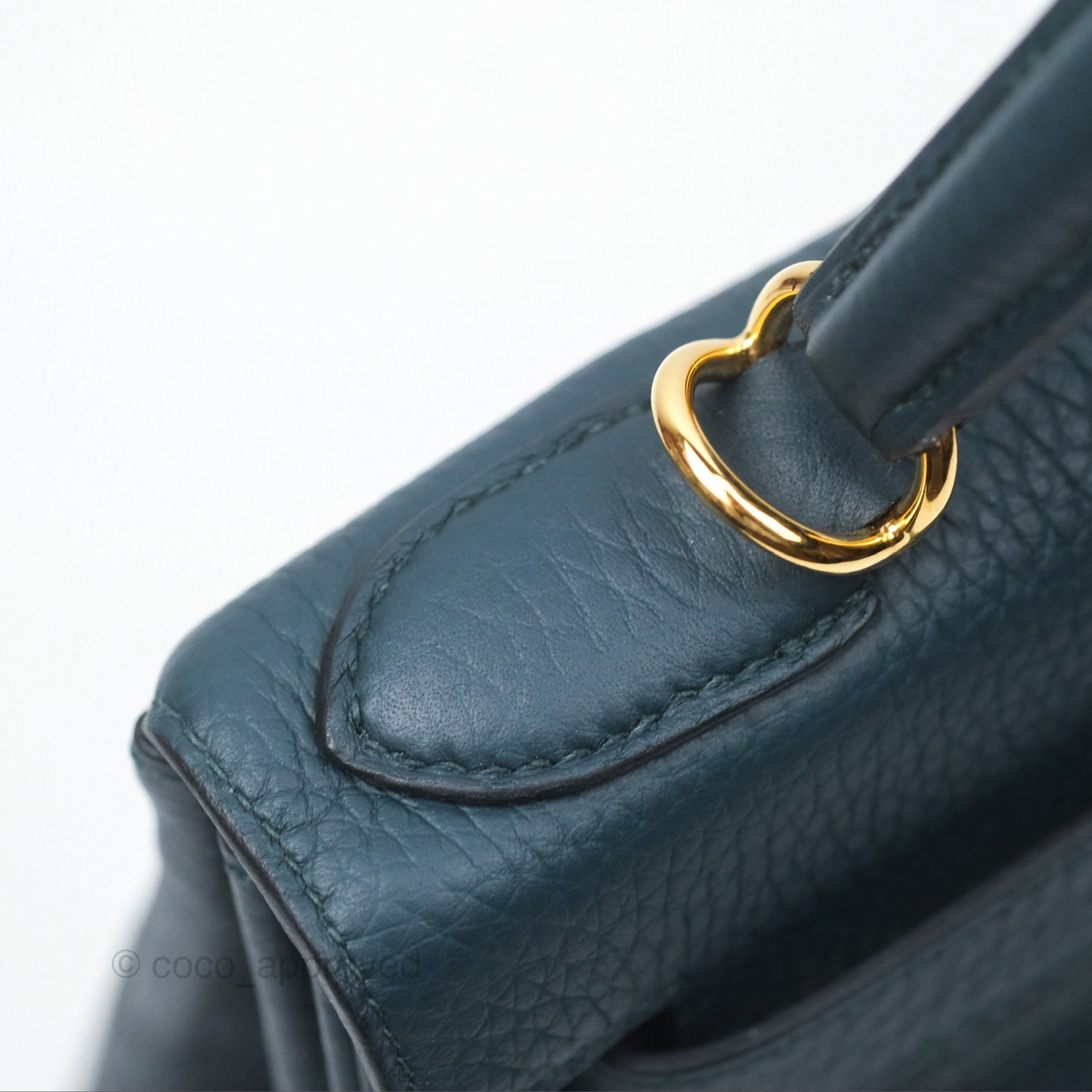 Hermès Kelly 28 Retourne Dark Green Clemence Gold Hardware