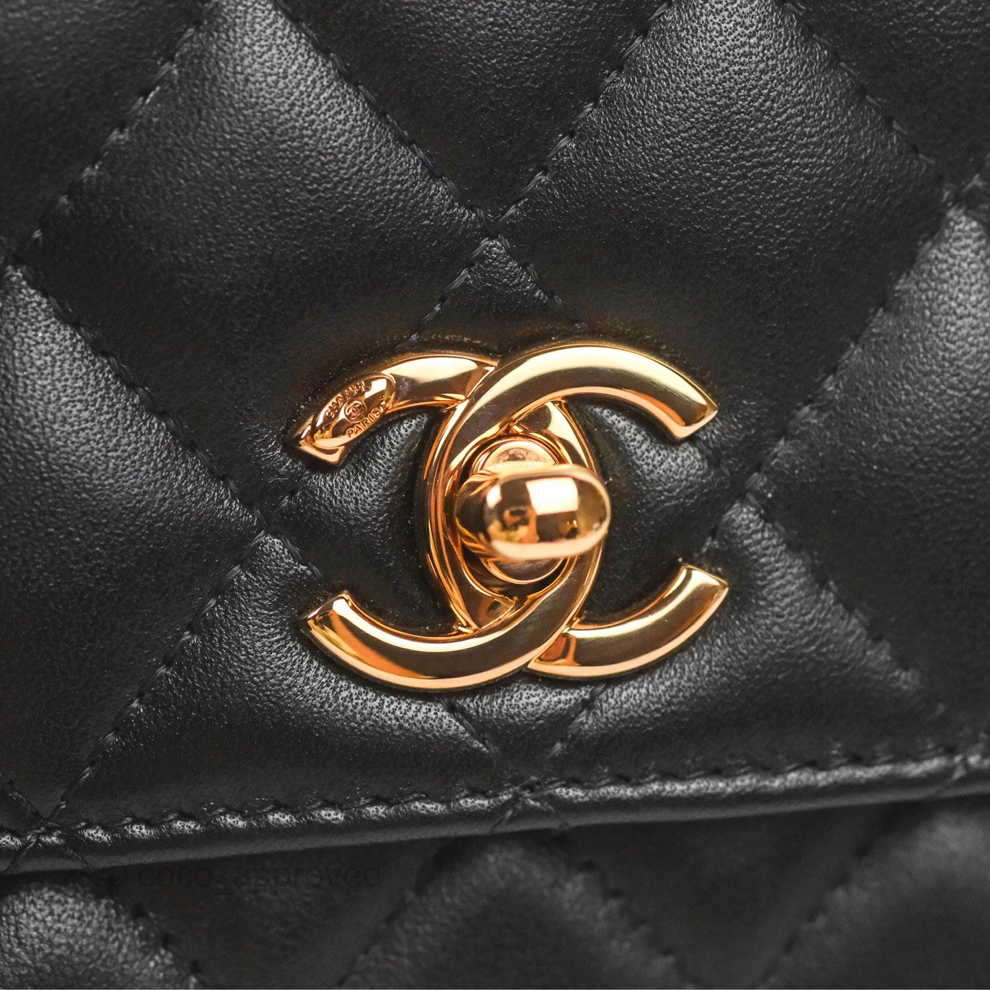 Chanel Mini Quilted Trendy CC Clutch With Chain Black Lambskin Rose Gold Hardware