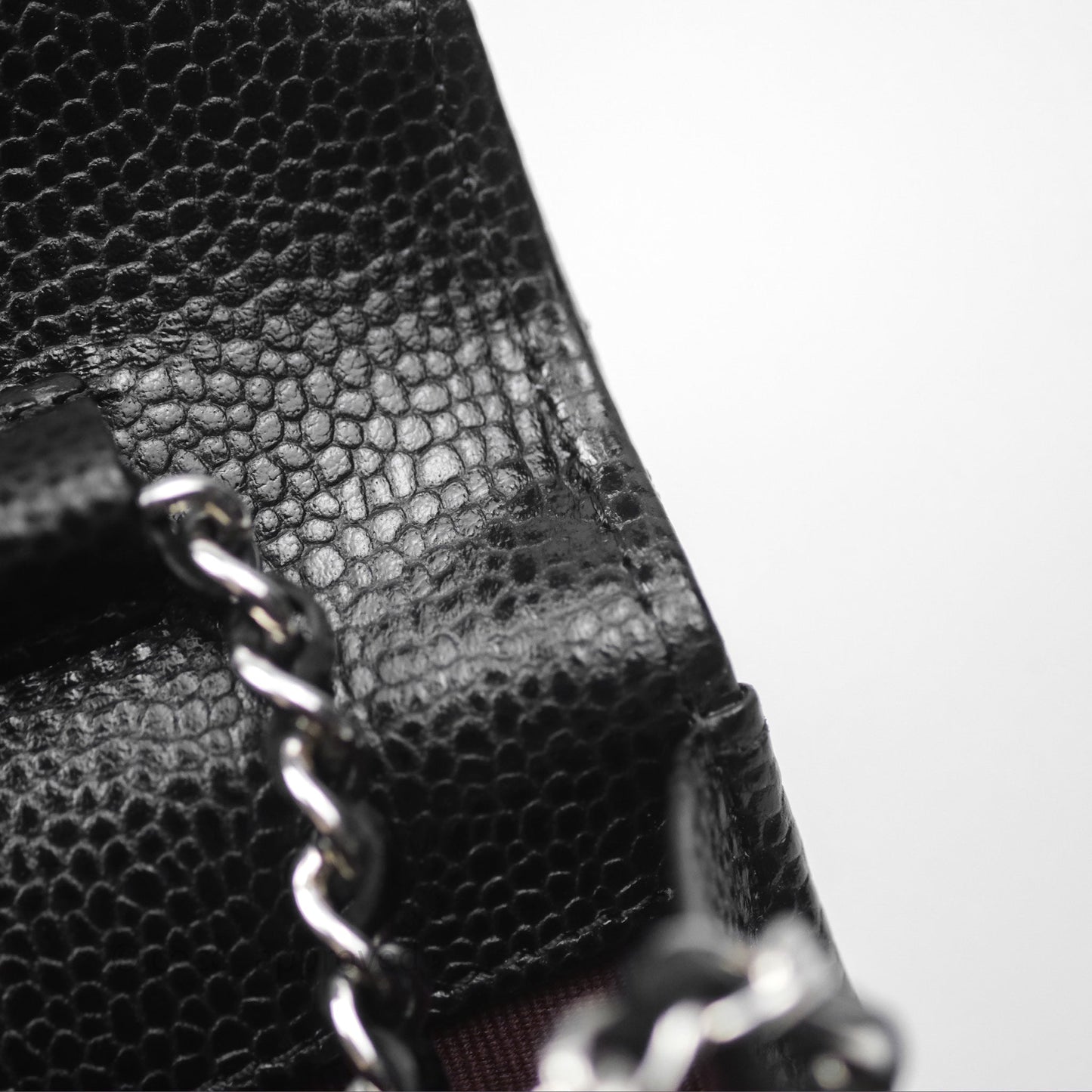 Chanel Quilted Classic Wallet on Chain WOC Black Caviar Silver Hardware