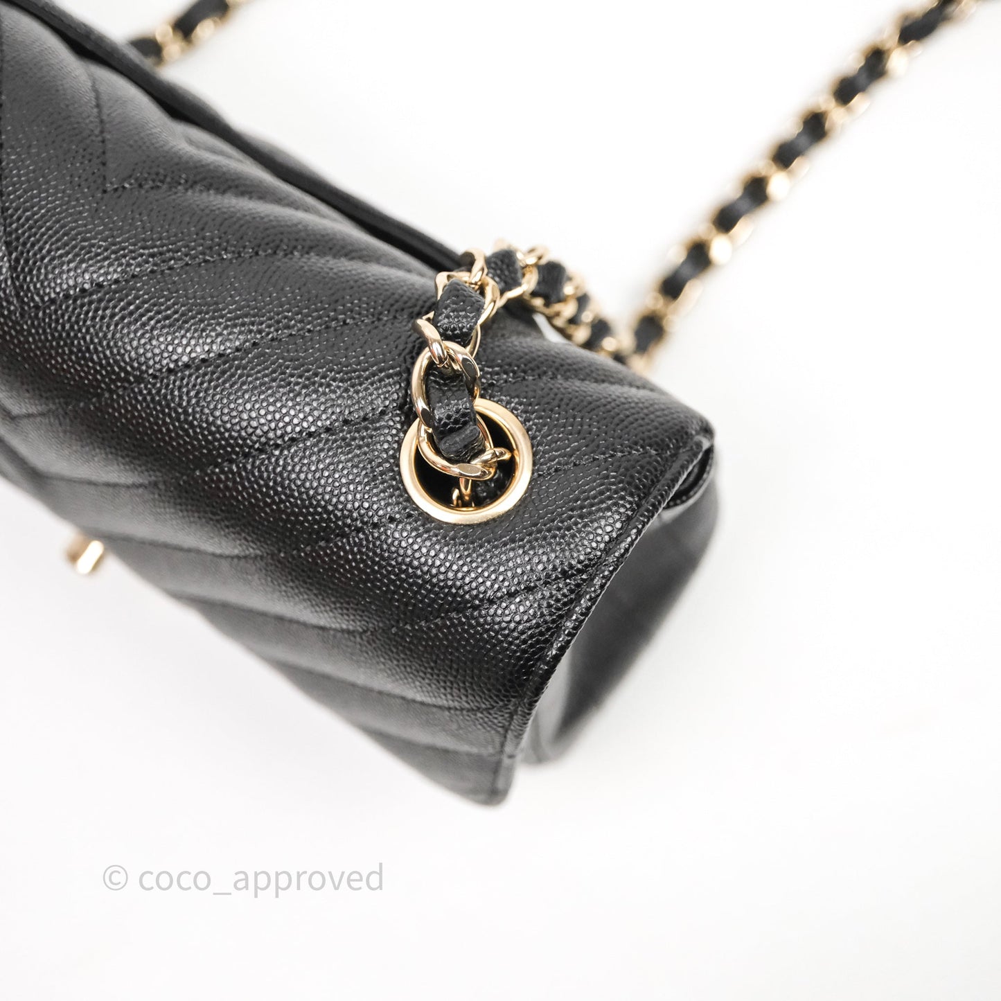 Chanel Quilted Mini Rectangular Black Caviar Gold Hardware