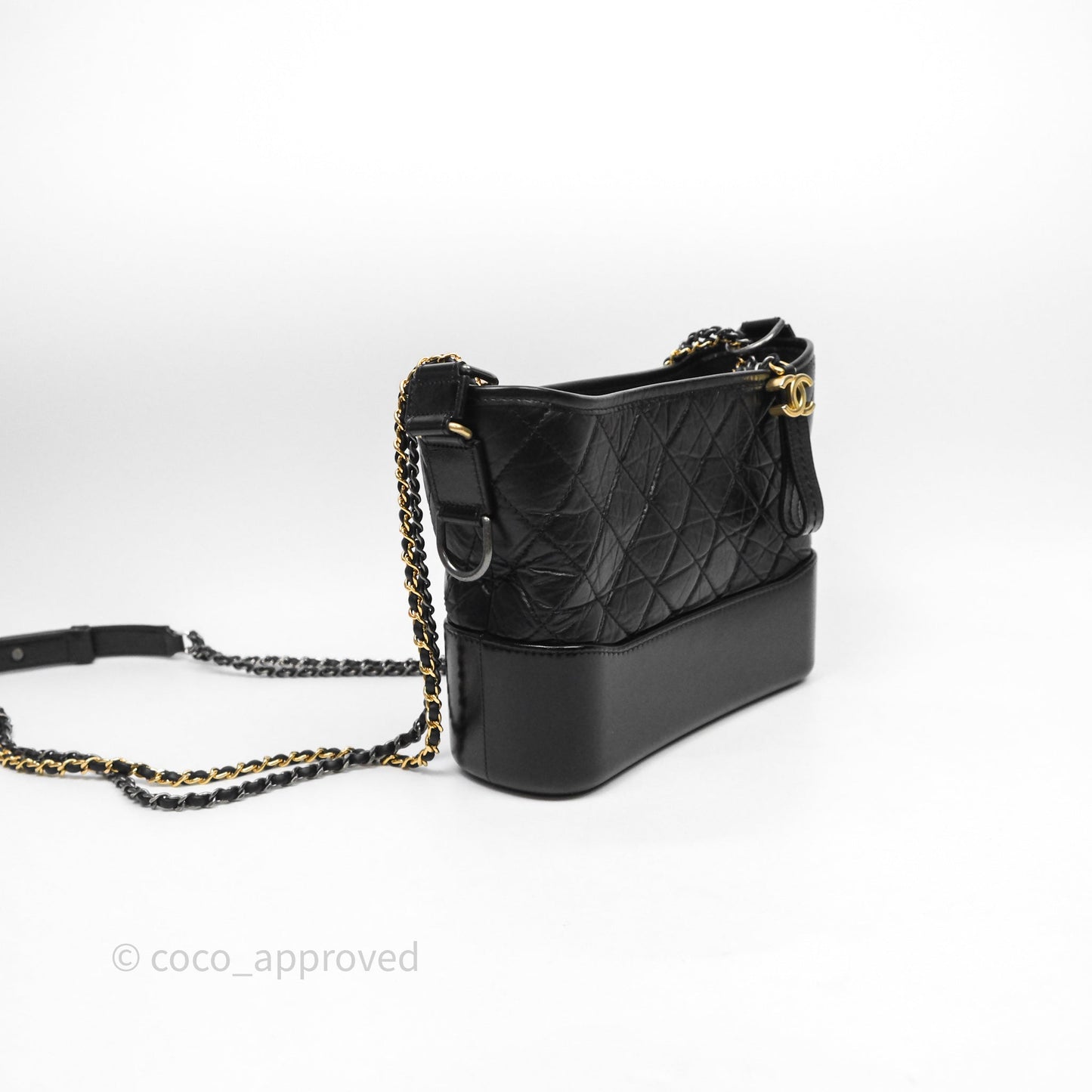 Chanel New Medium Gabrielle Hobo Quilted Black Aged Calfskin