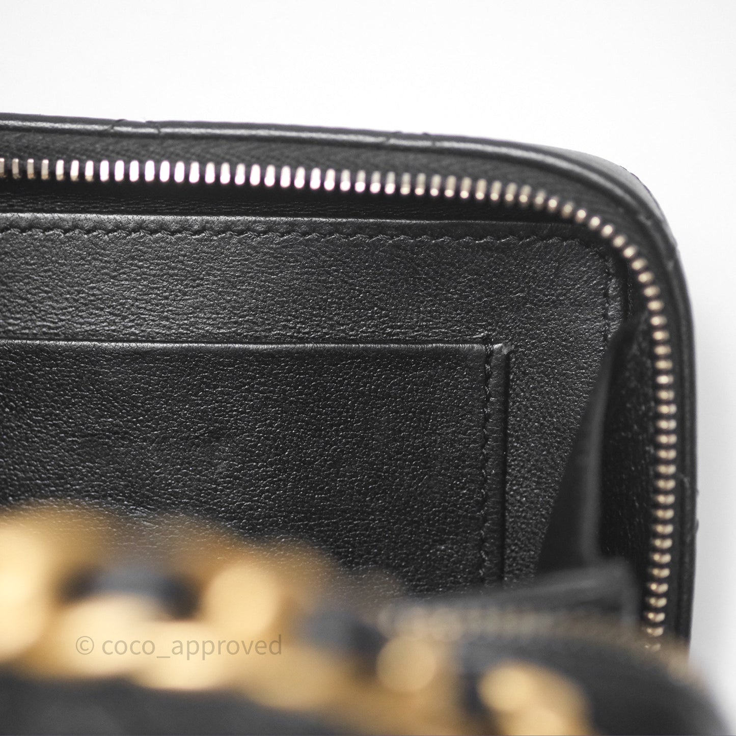Chanel Top Handle Vanity Case Black Lambskin Aged Gold Hardware 22A