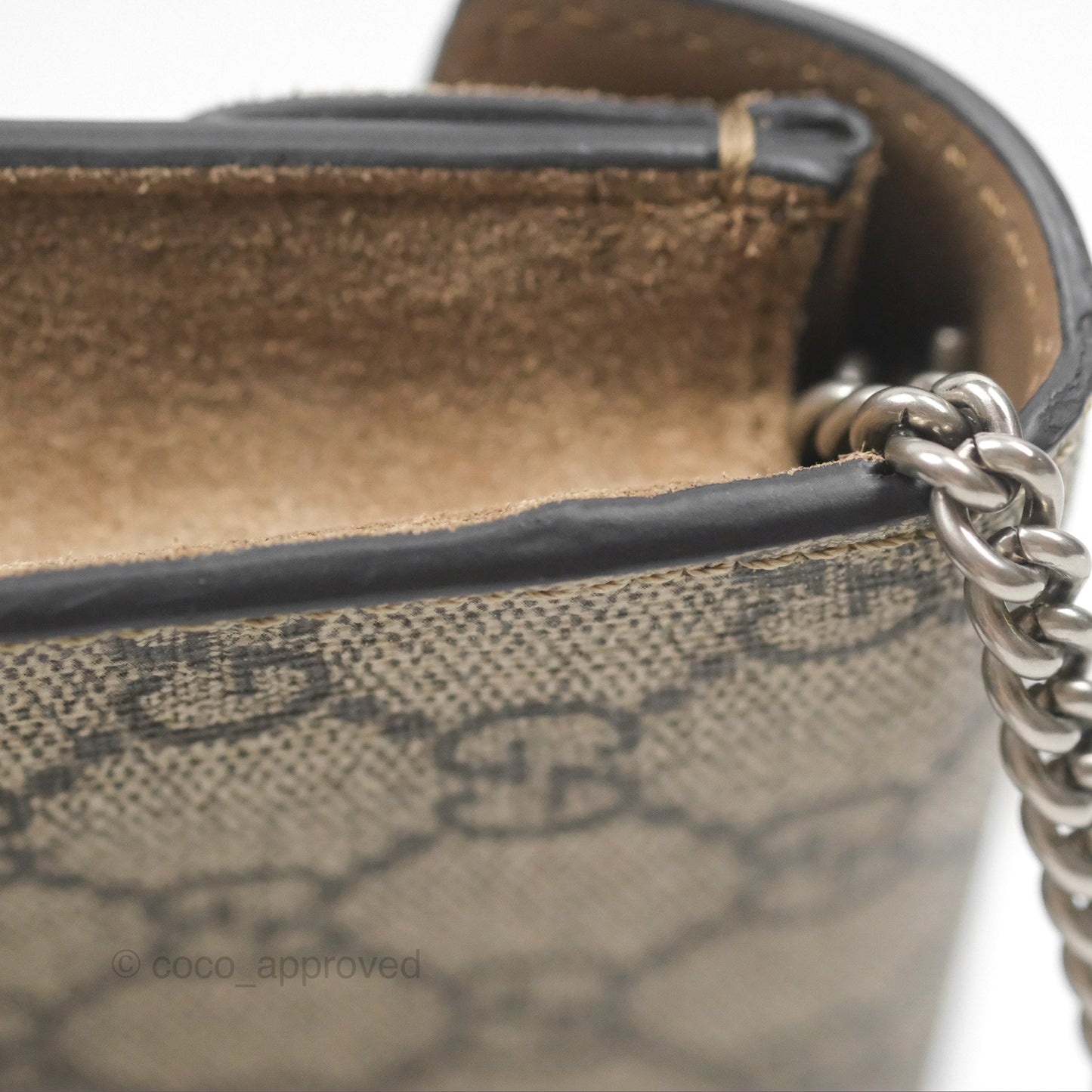 Gucci Dionysus GG Supreme Super Mini Crossbody Bag Ruthenium Hardware
