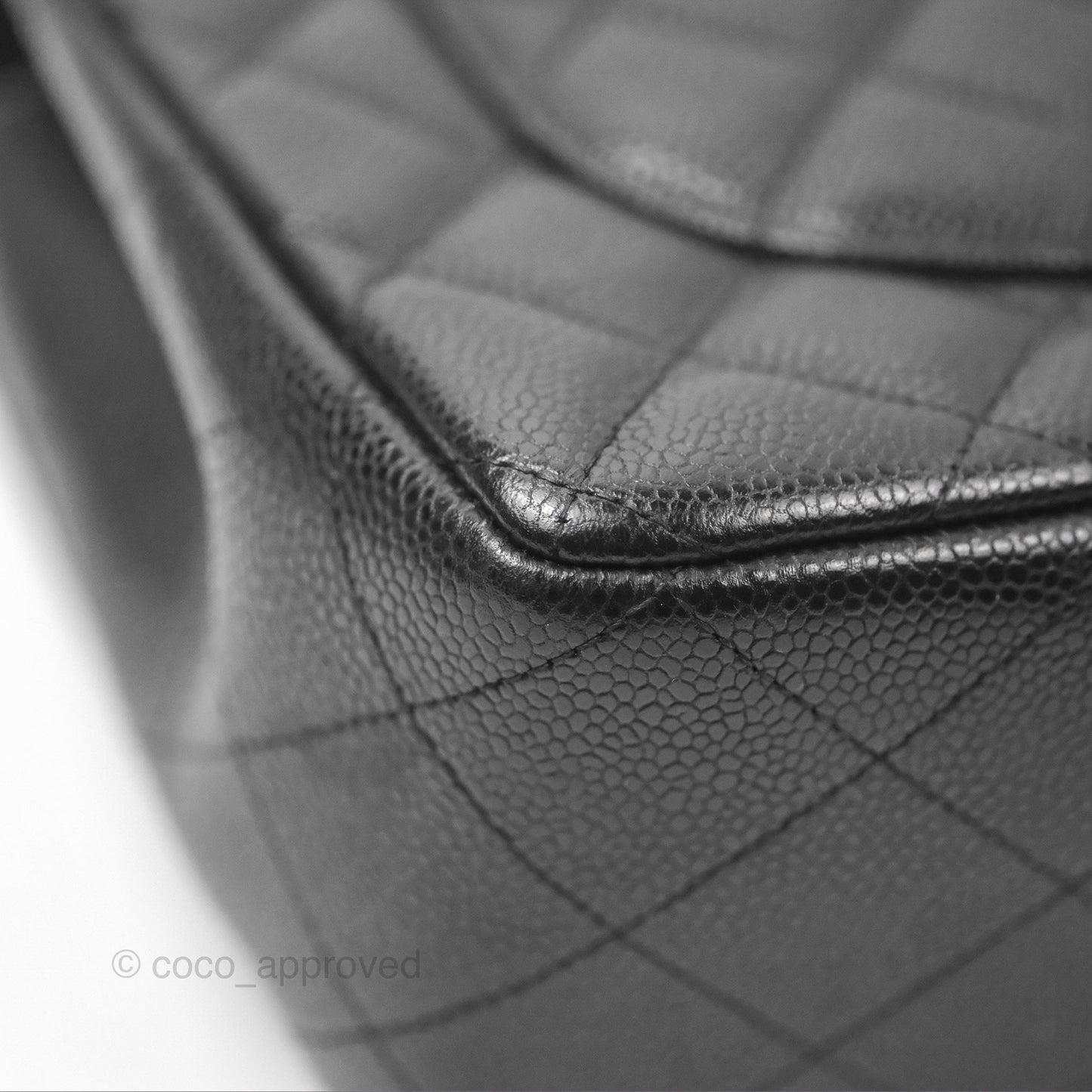 Chanel Jumbo Double Flap Quilted Black Caviar Gold Hardware⁣⁣